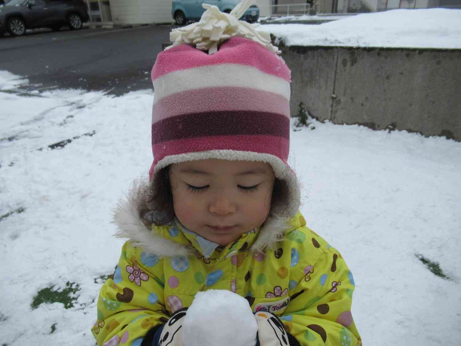 雪だるまつくったよ