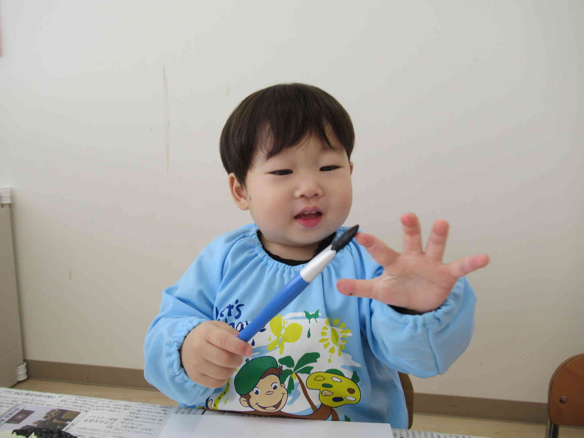 おててについちゃった！