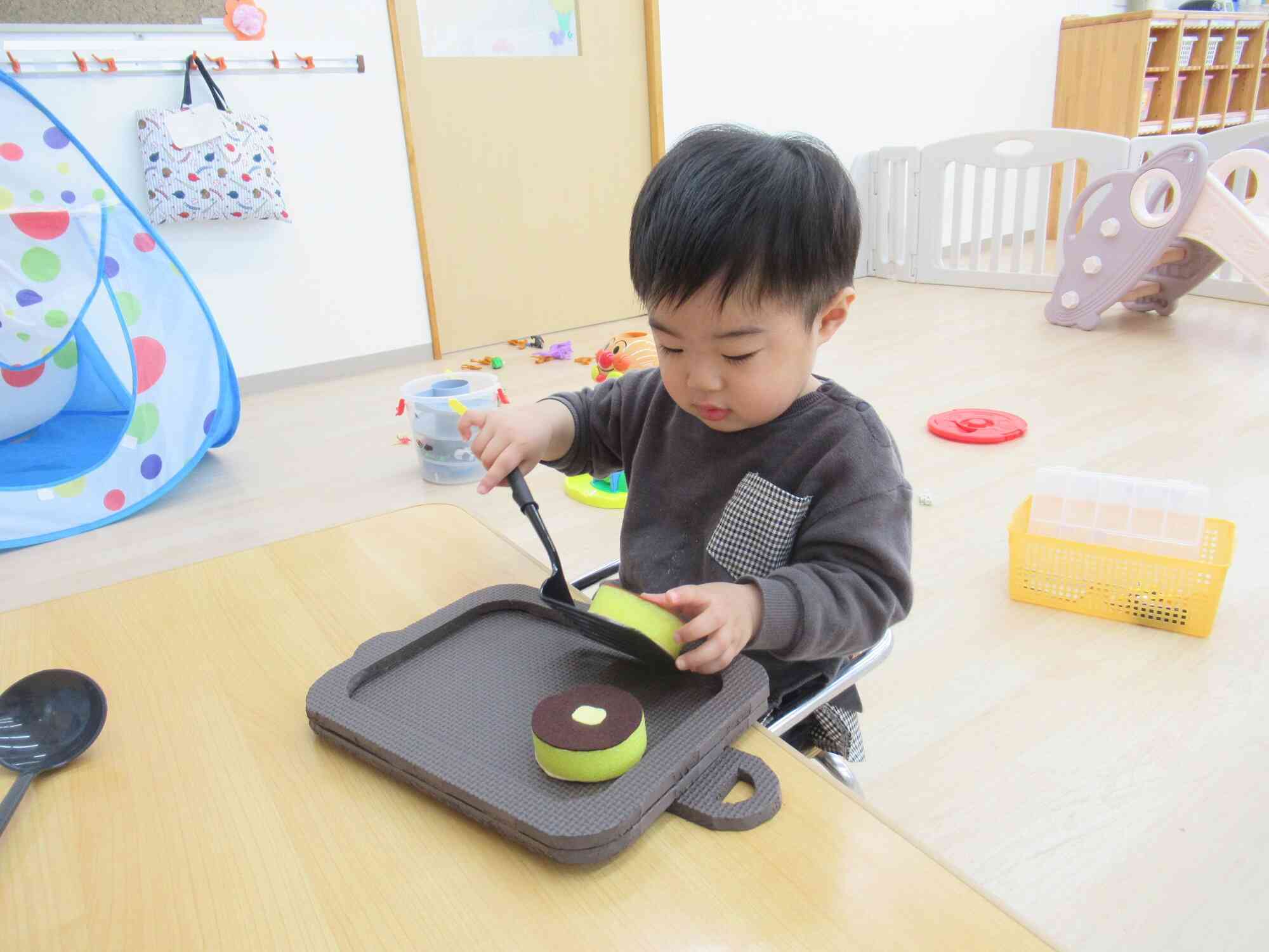 ホットケーキ焼けました