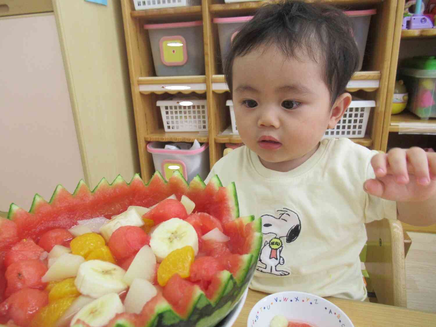 フルーツポンチを食べたよ（ひよこ組）
