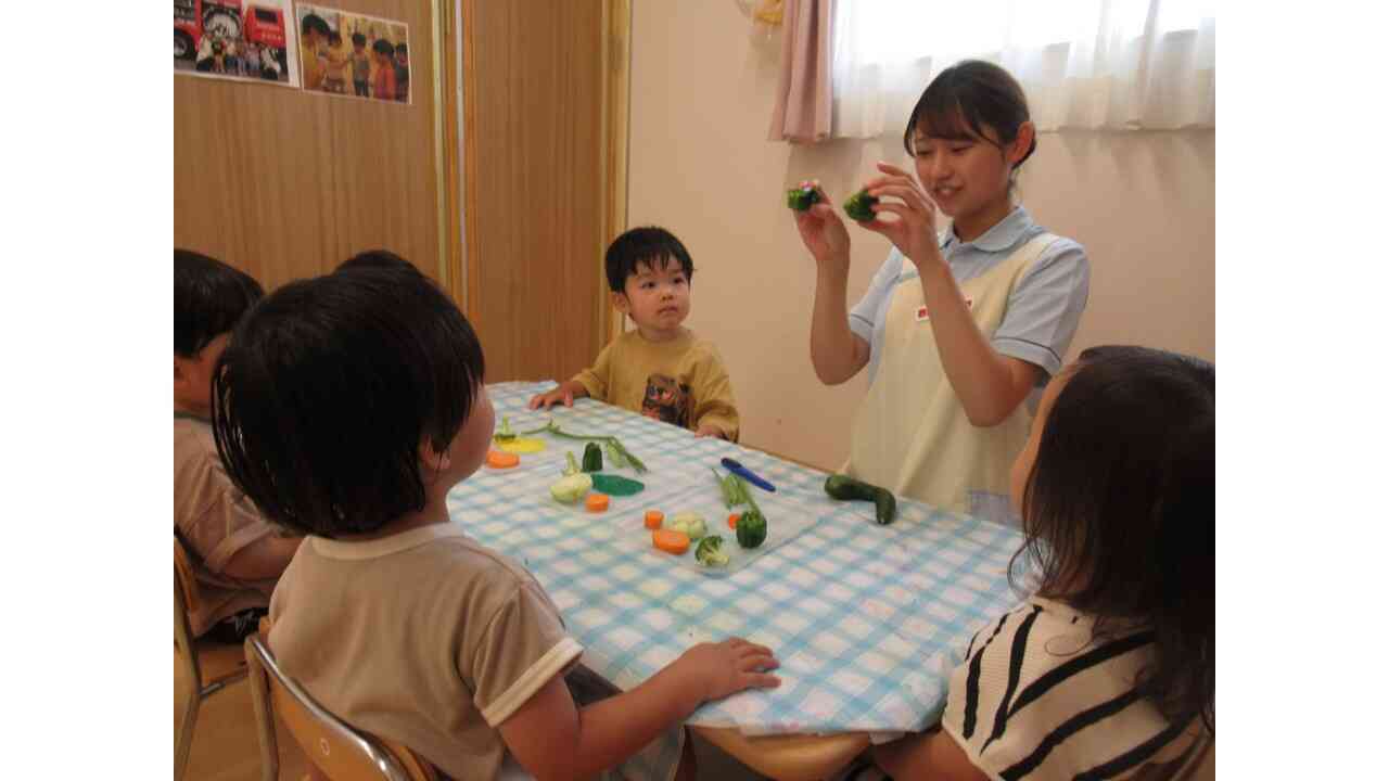 園で取れた野菜を使いました