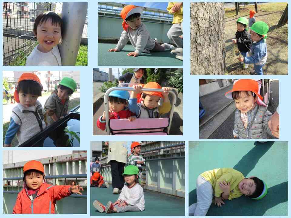 隣のケアセンターの庭や大好きなどんどん橋や神社に遊びに行ってるよ！