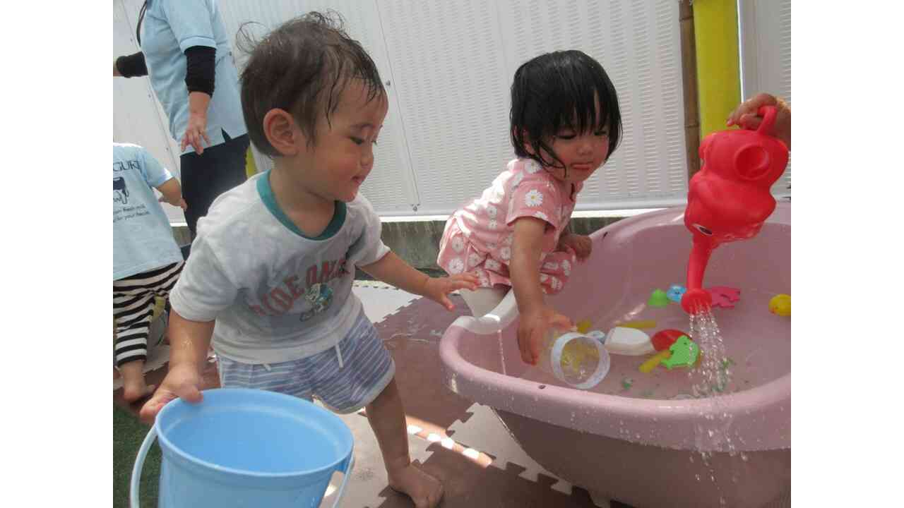 今年初めての水遊び！