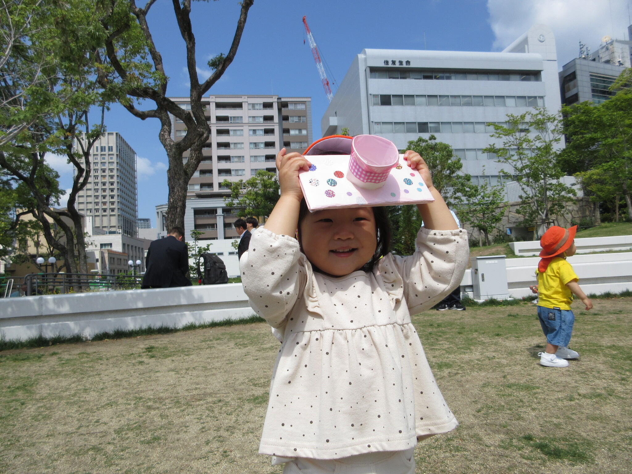 とてもいいお天気！東遊園地にお散歩だ！