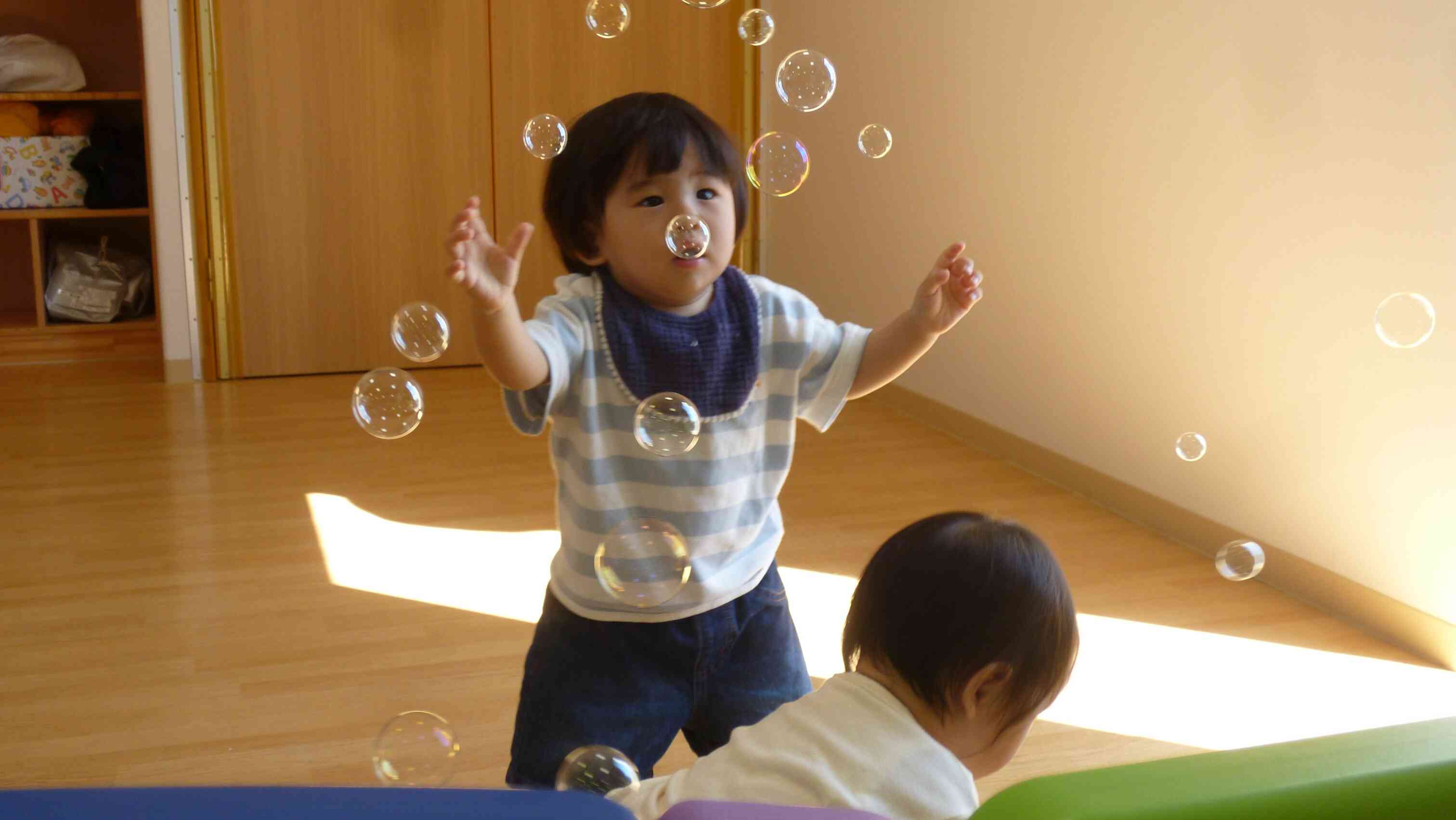 シャボン玉がいっぱい！