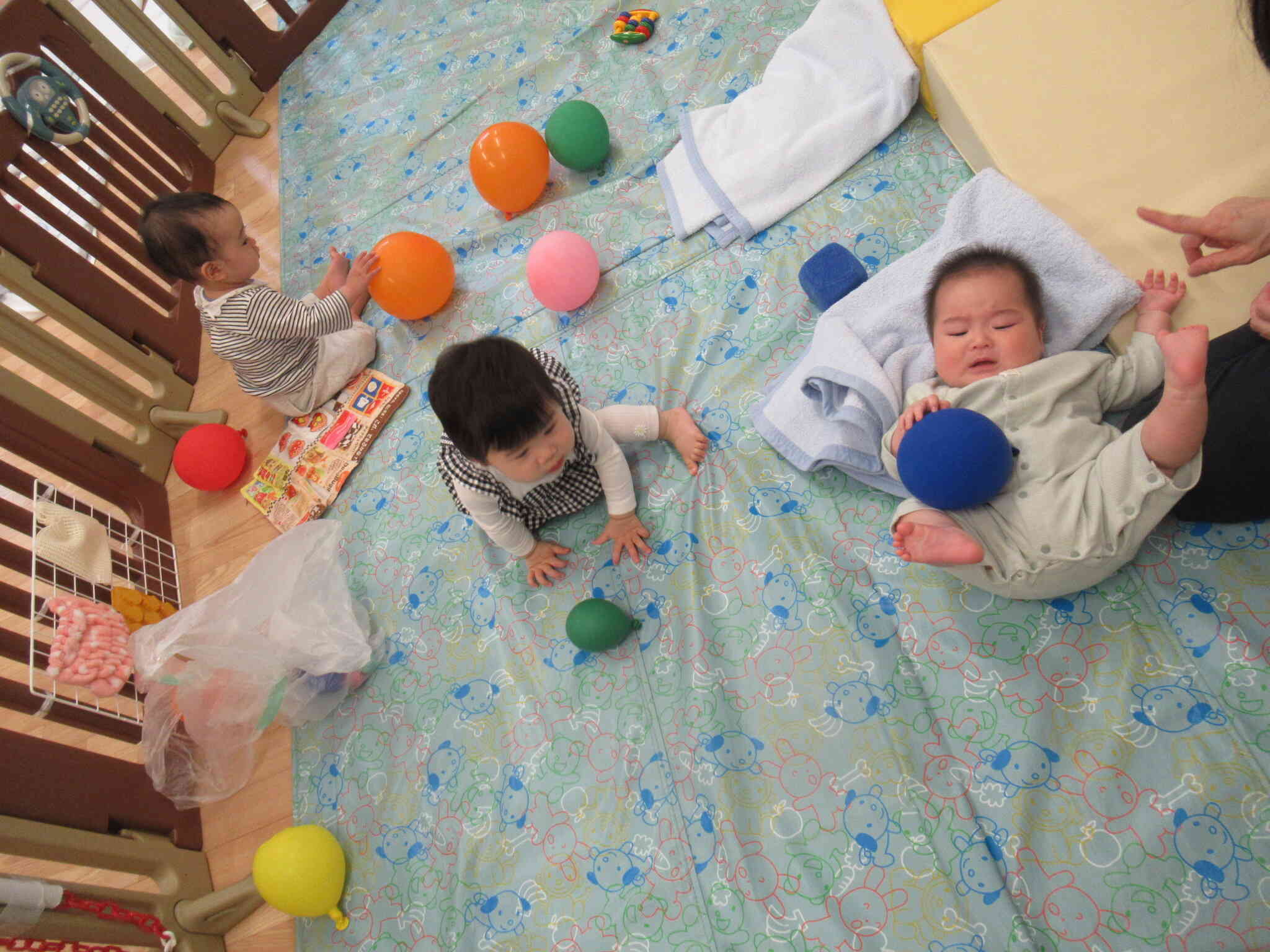 ひよこ組(0歳児)のお部屋では