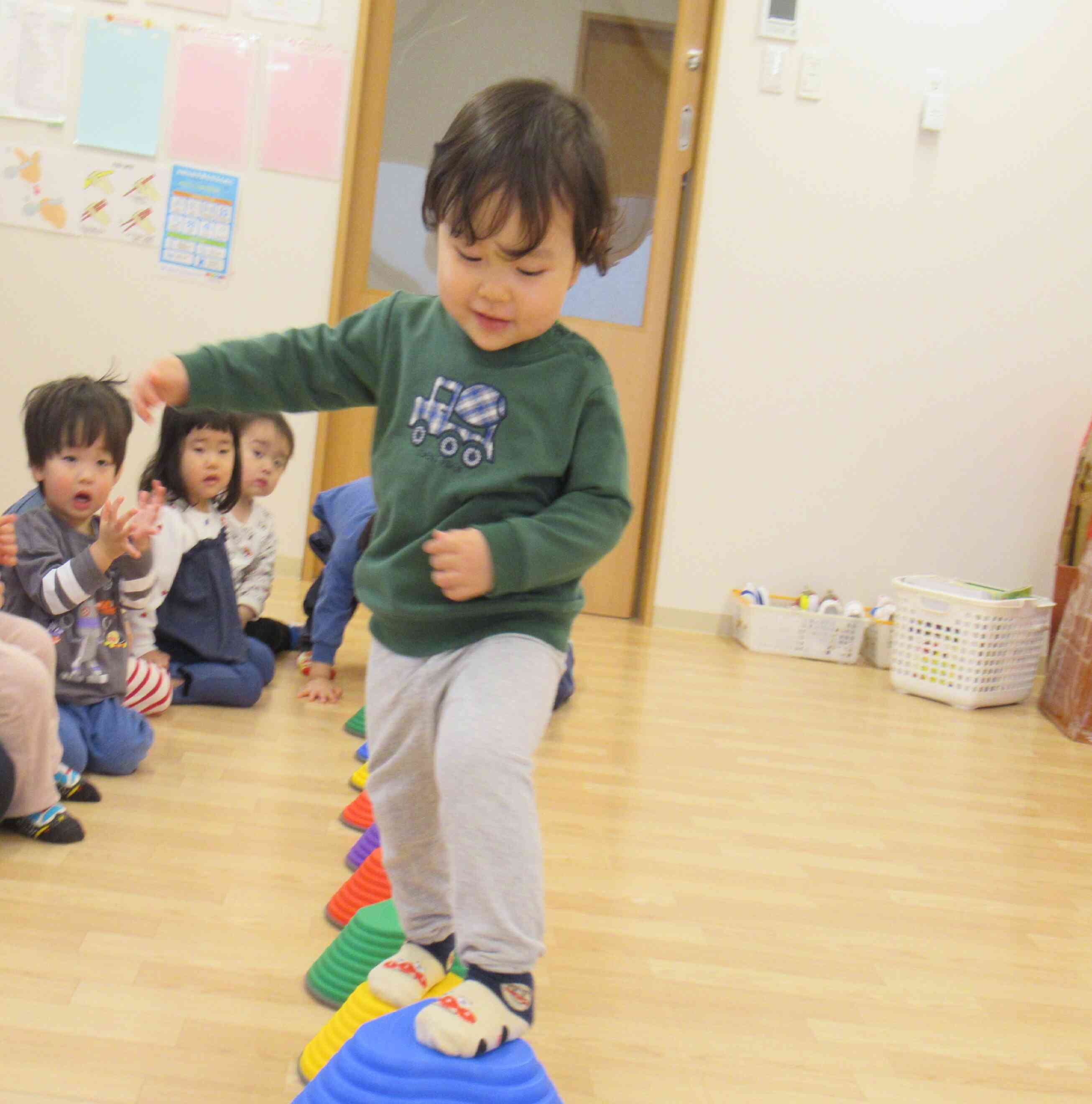 落ちないで歩けたよ！