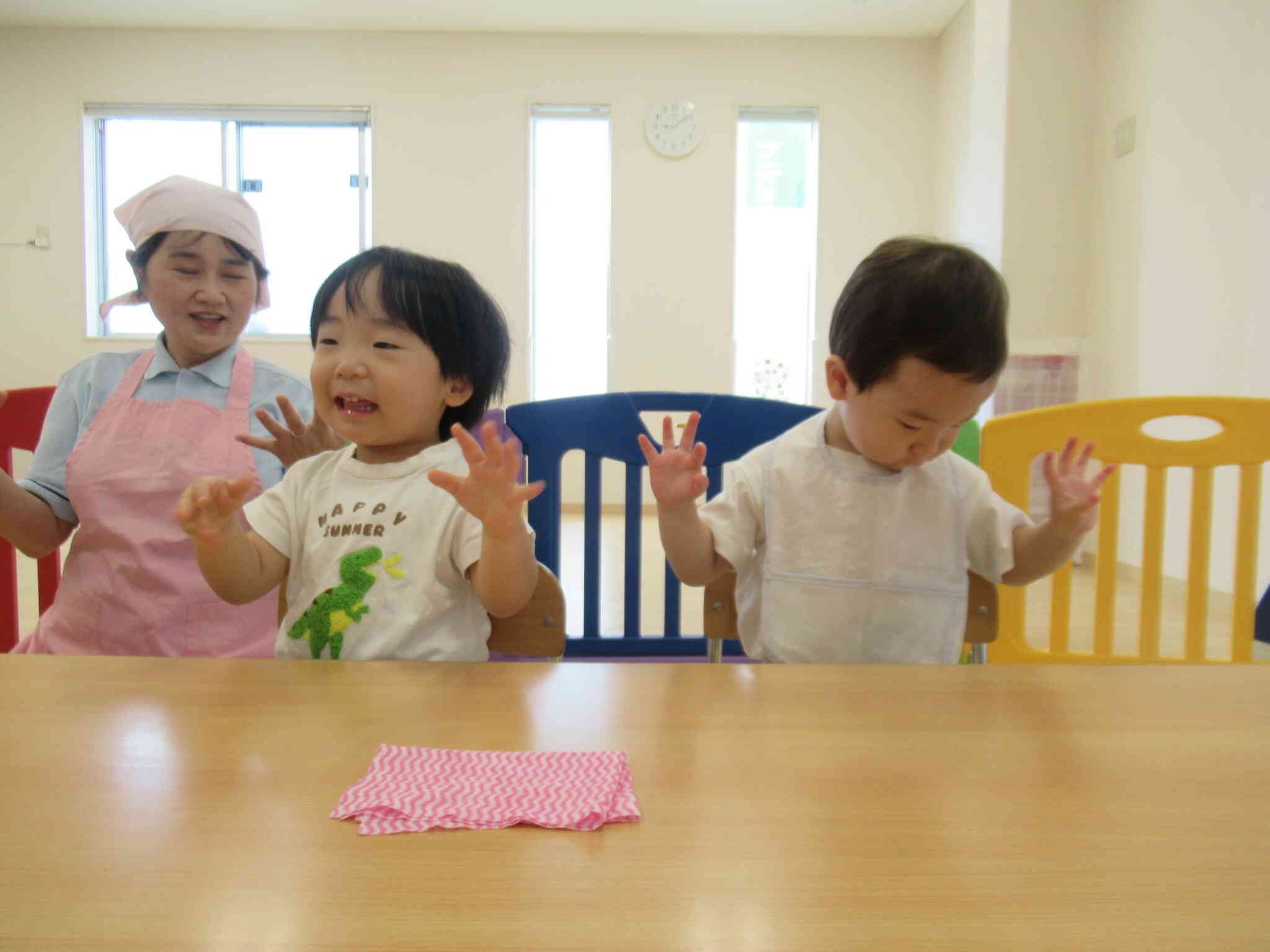 朝の会でも…