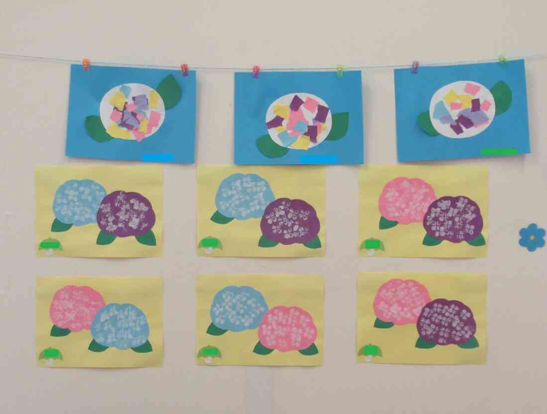 アジサイをつくったよ！（りす・うさぎ組）