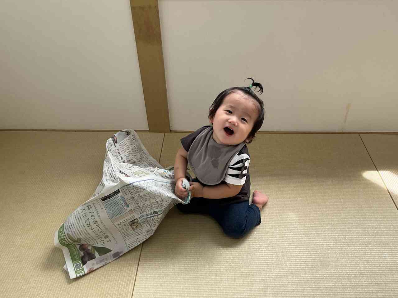 新聞紙であそんだよ！