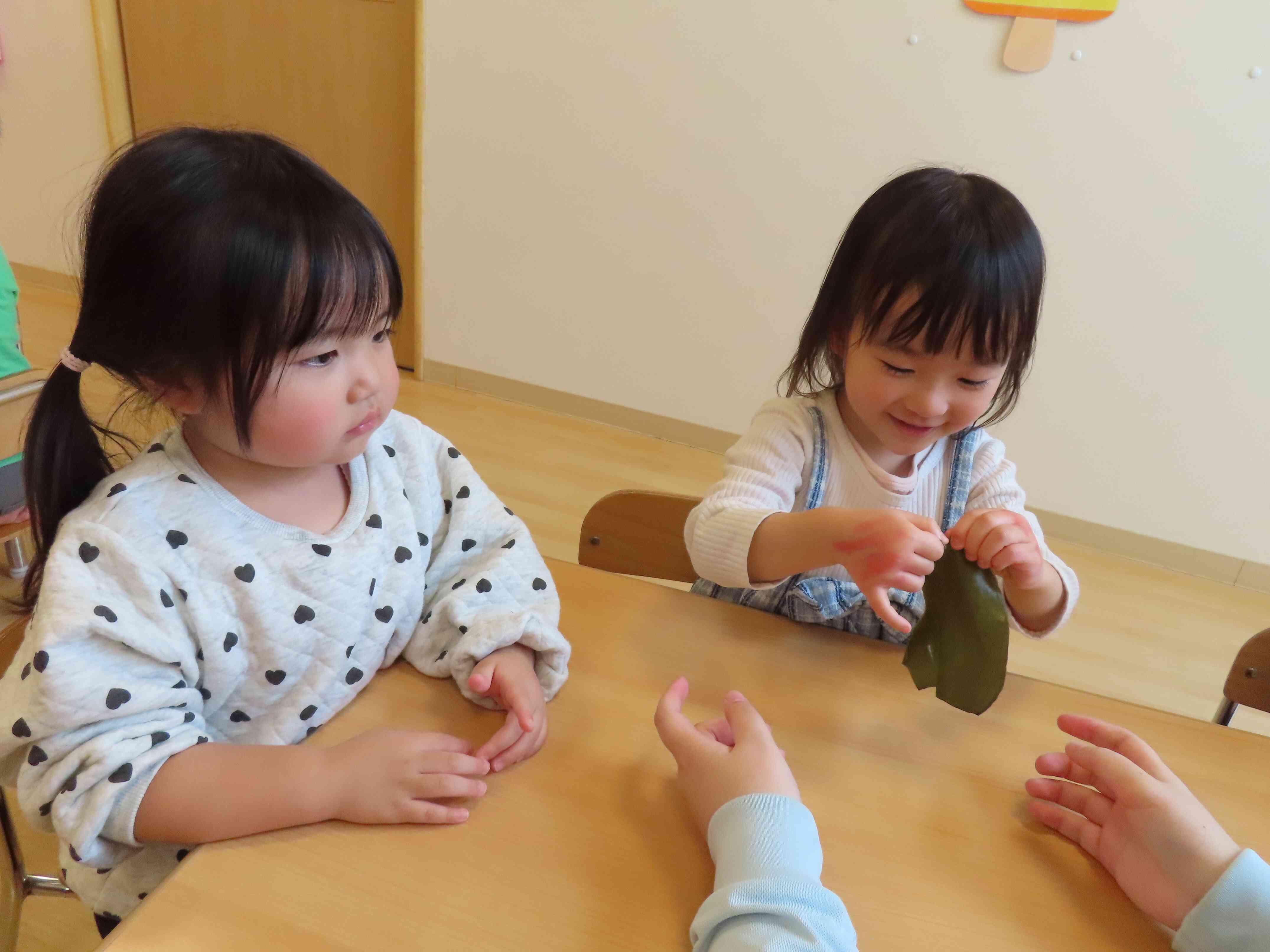 ふやかした昆布も触ってみました