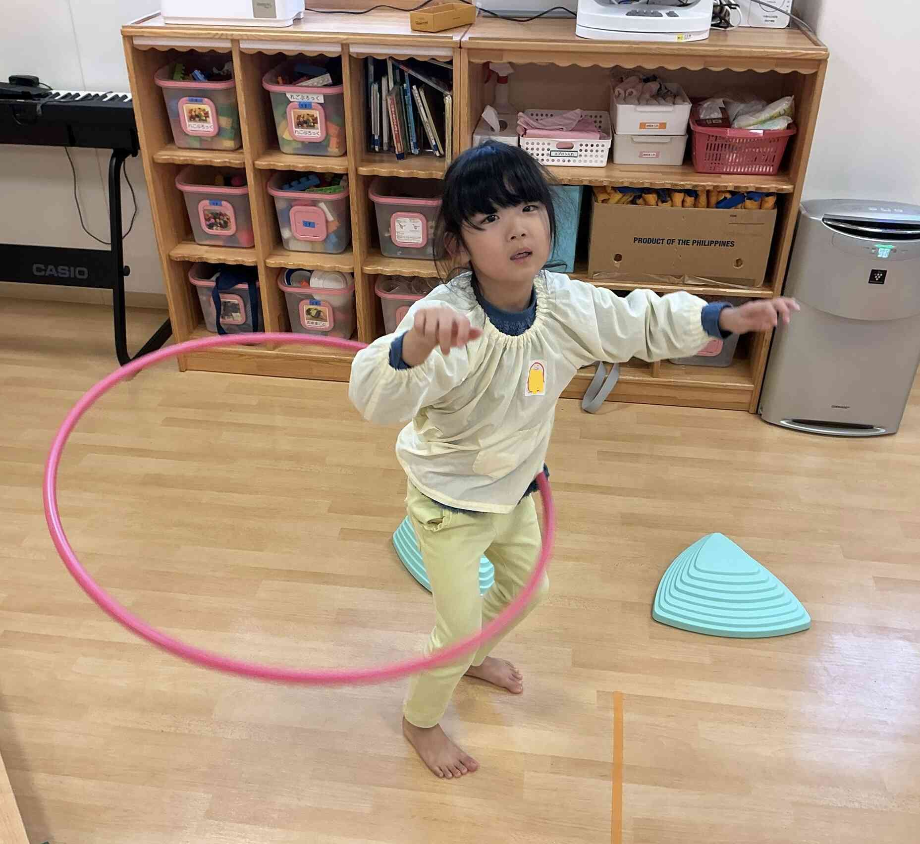 フラフープまわせるよ！