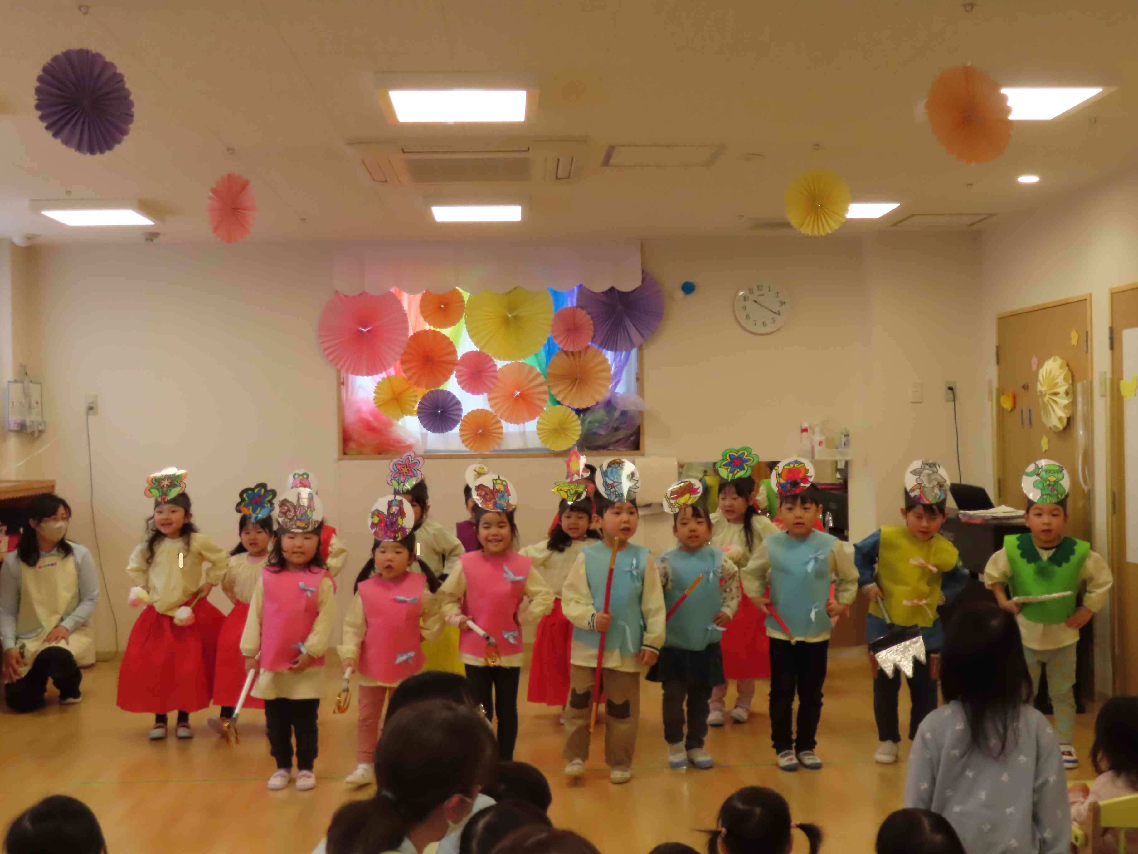 お別れ会でぱんだ組（４歳児）と孫悟空の劇をやったよ！