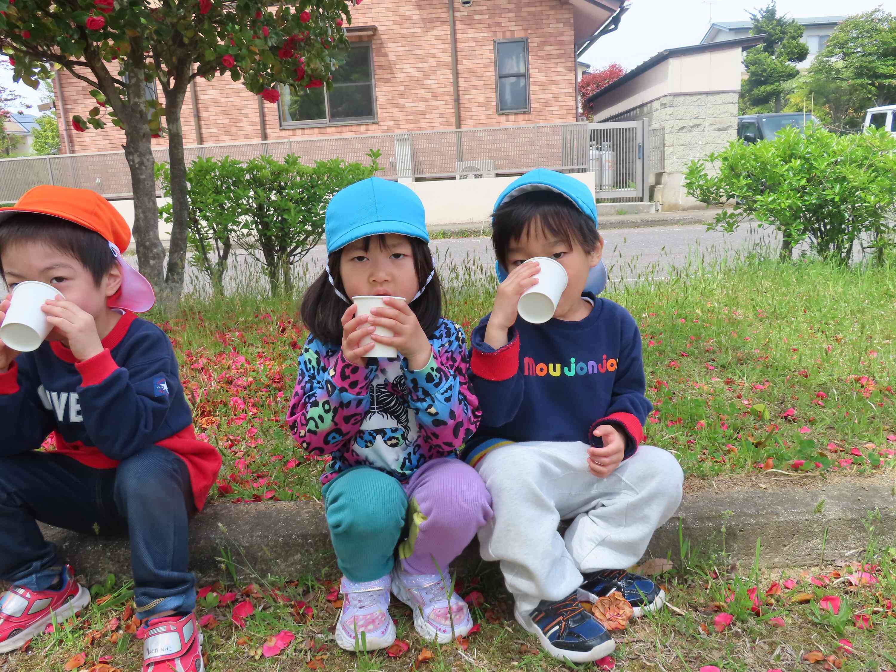 水分補給中です