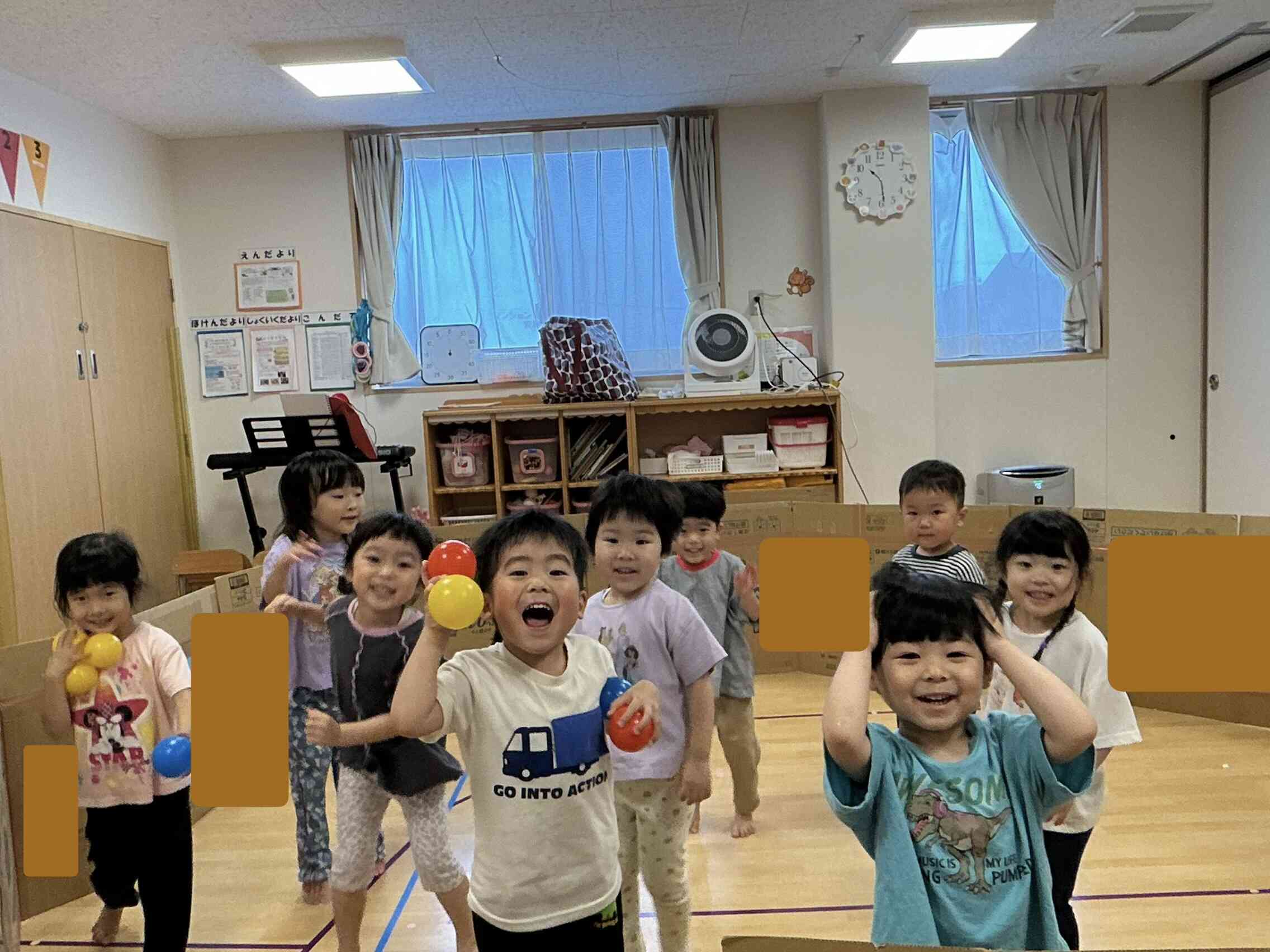 7月のりす組(3歳児)の様子です