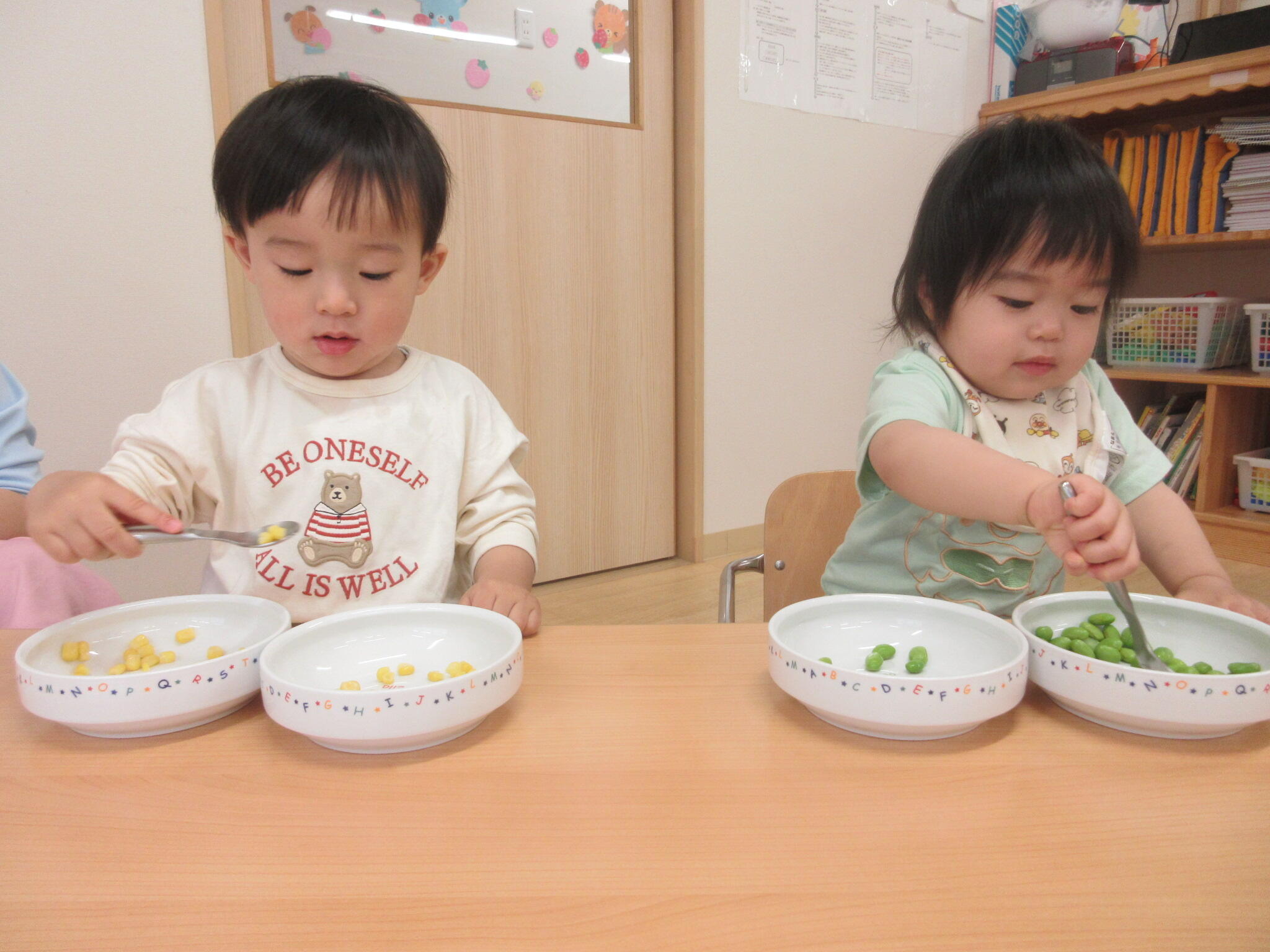ぼくは、コーン担当♬わたしは、枝豆担当♬