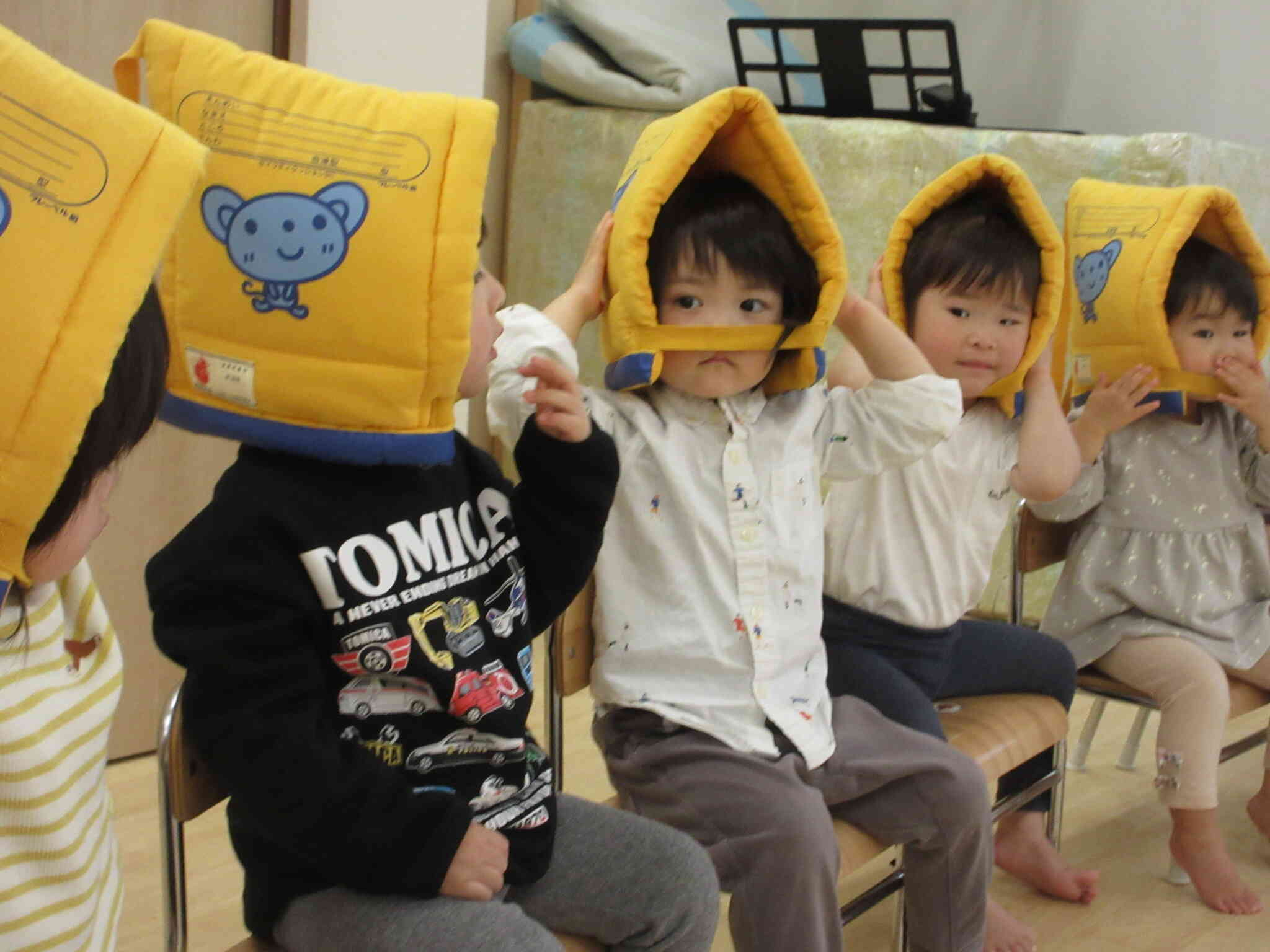 大切な頭を守ってくれる防災頭巾！
