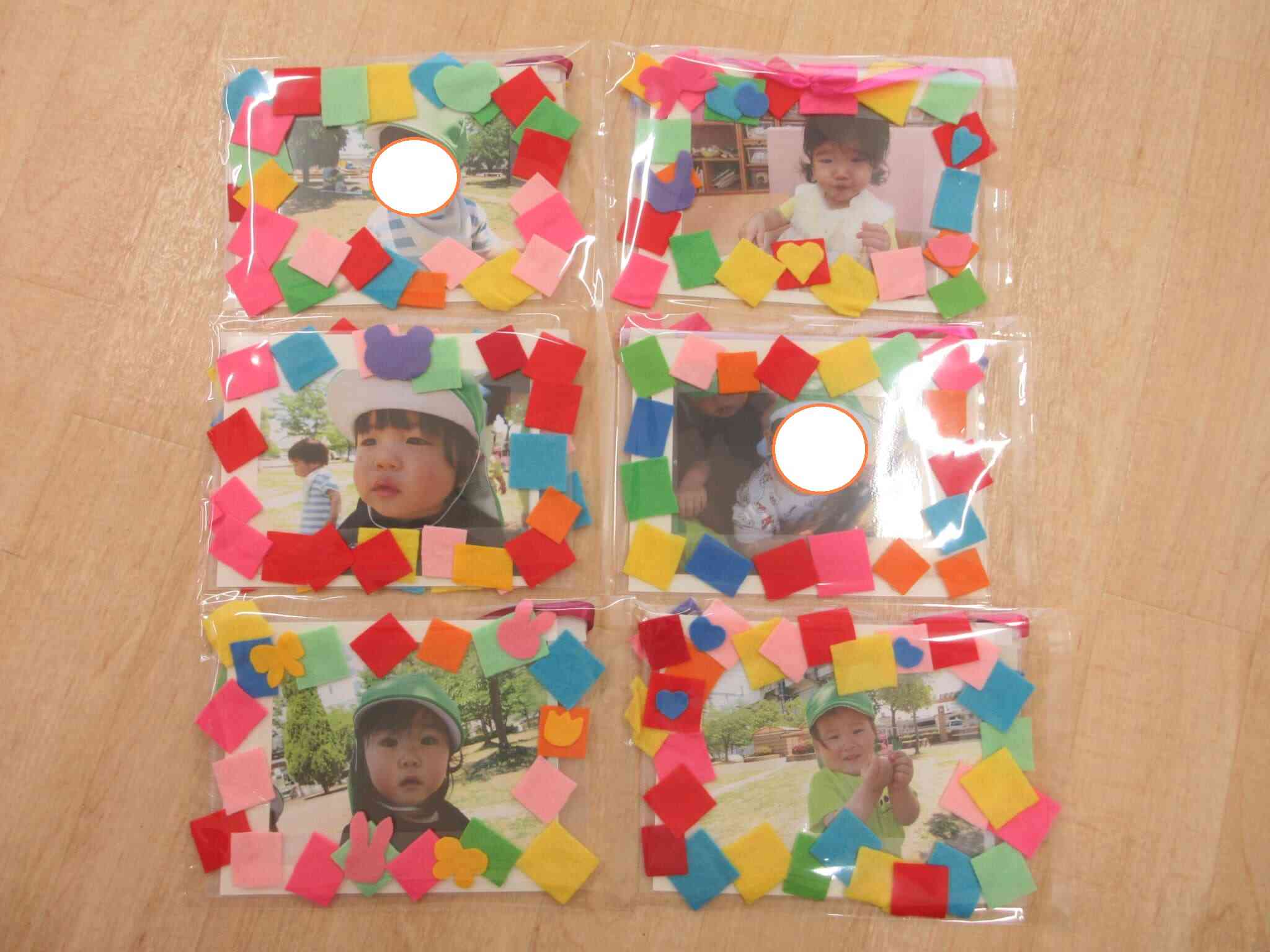 1歳児・あひる組のプレゼント☆素敵なフォトフレームです!