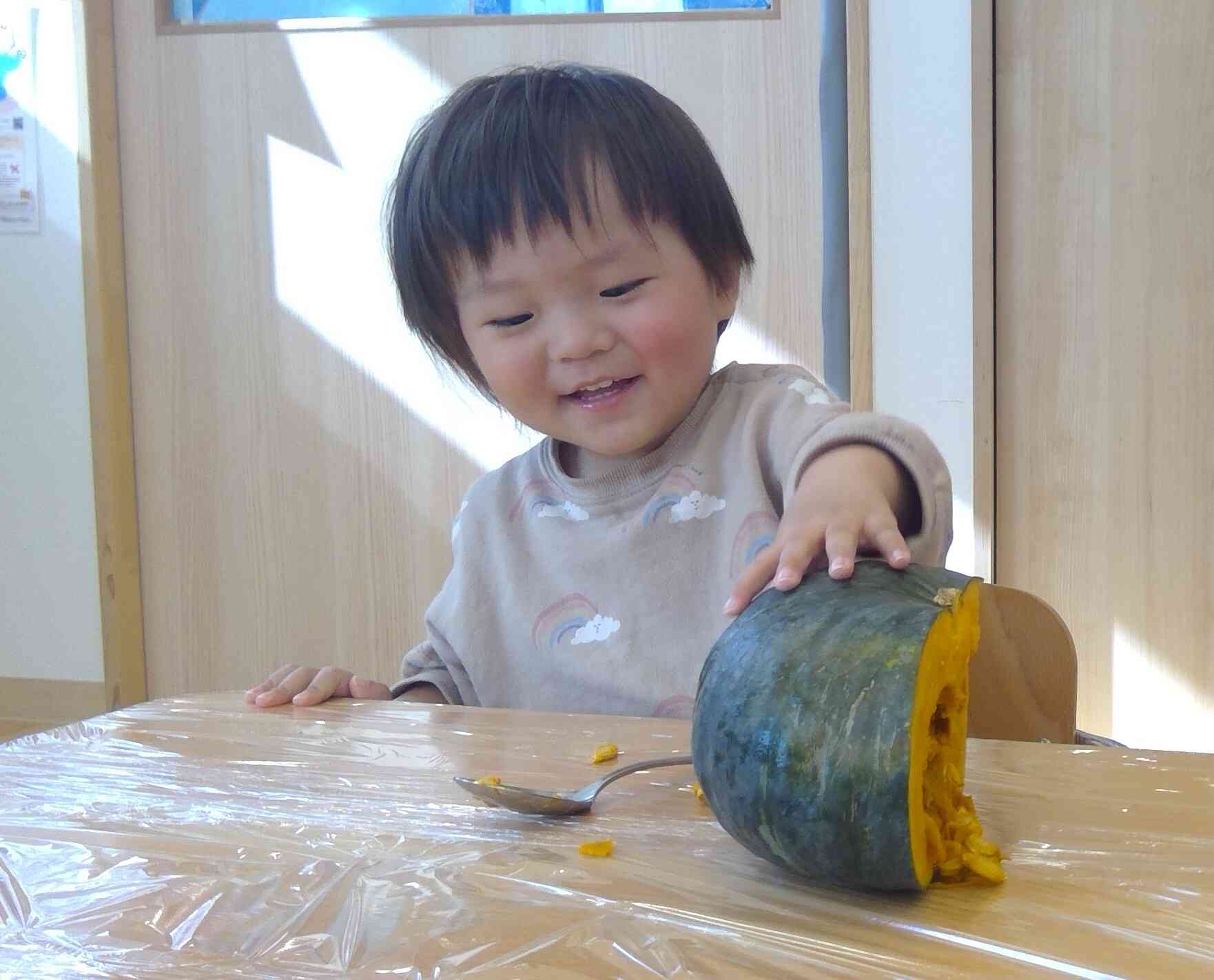 かぼちゃをトントン!