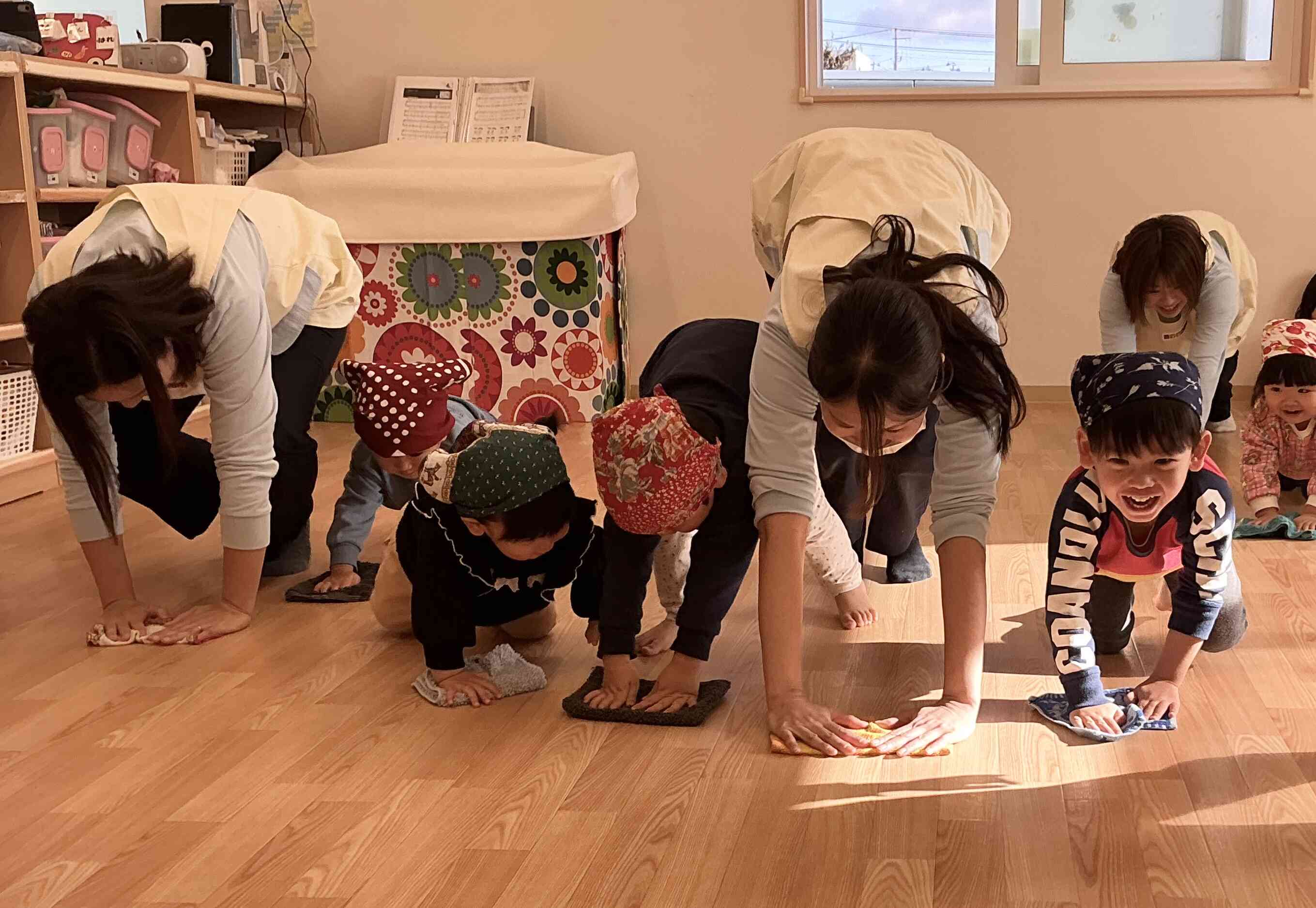 先生と一緒に「よーいどん！」