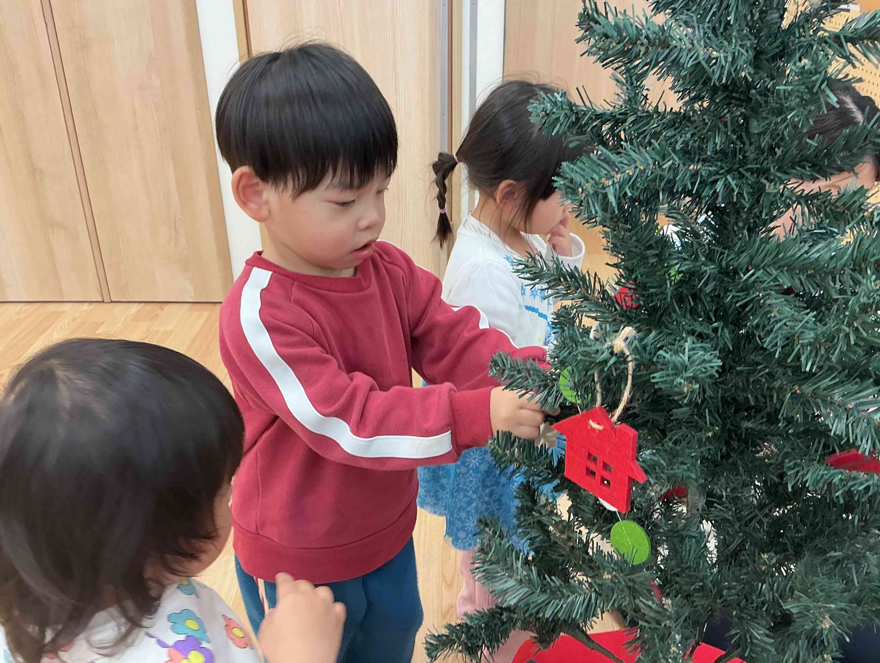 本物のクリスマスツリーも飾りましたよ