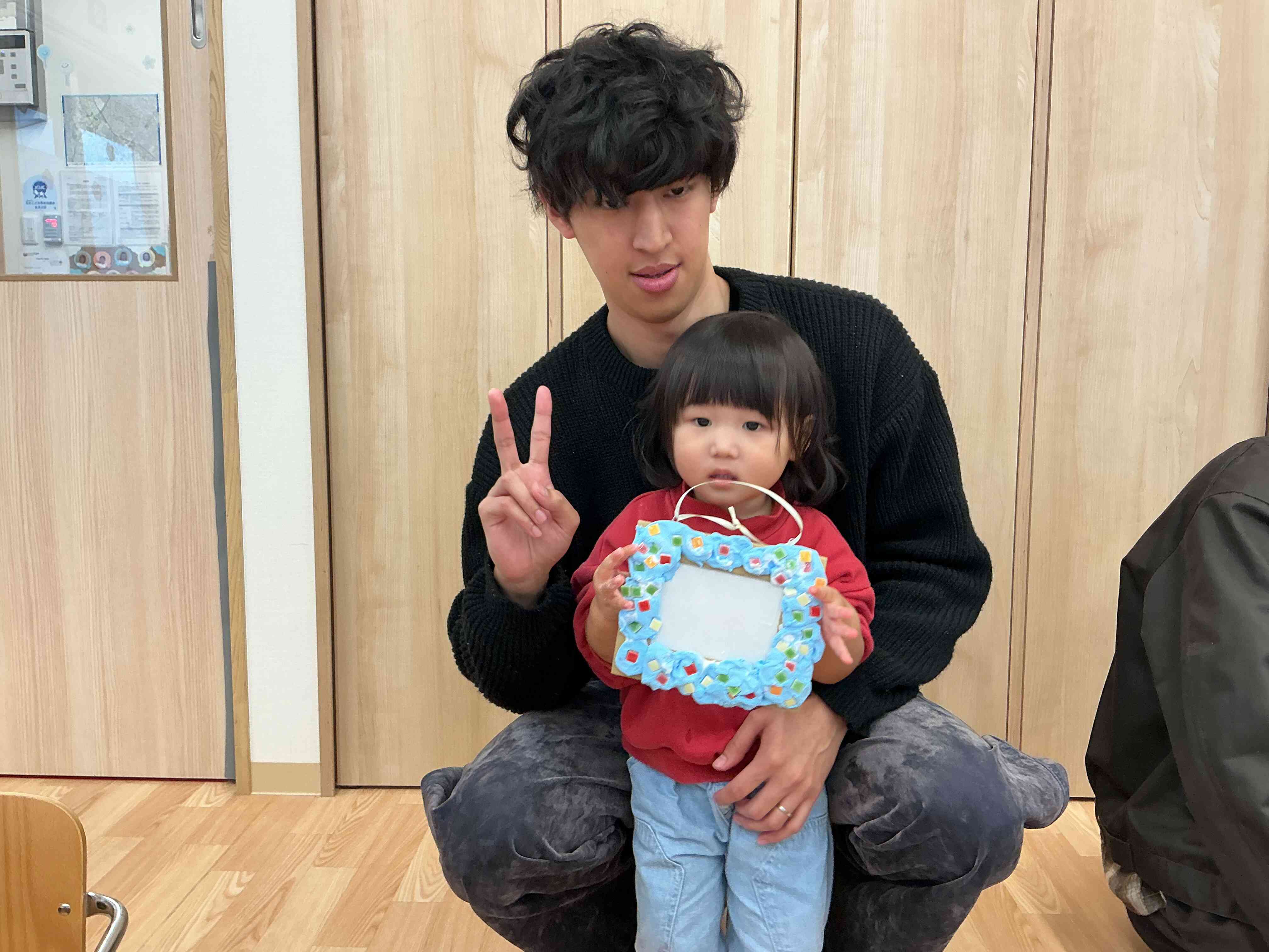 パパと一緒にいいお顔♡