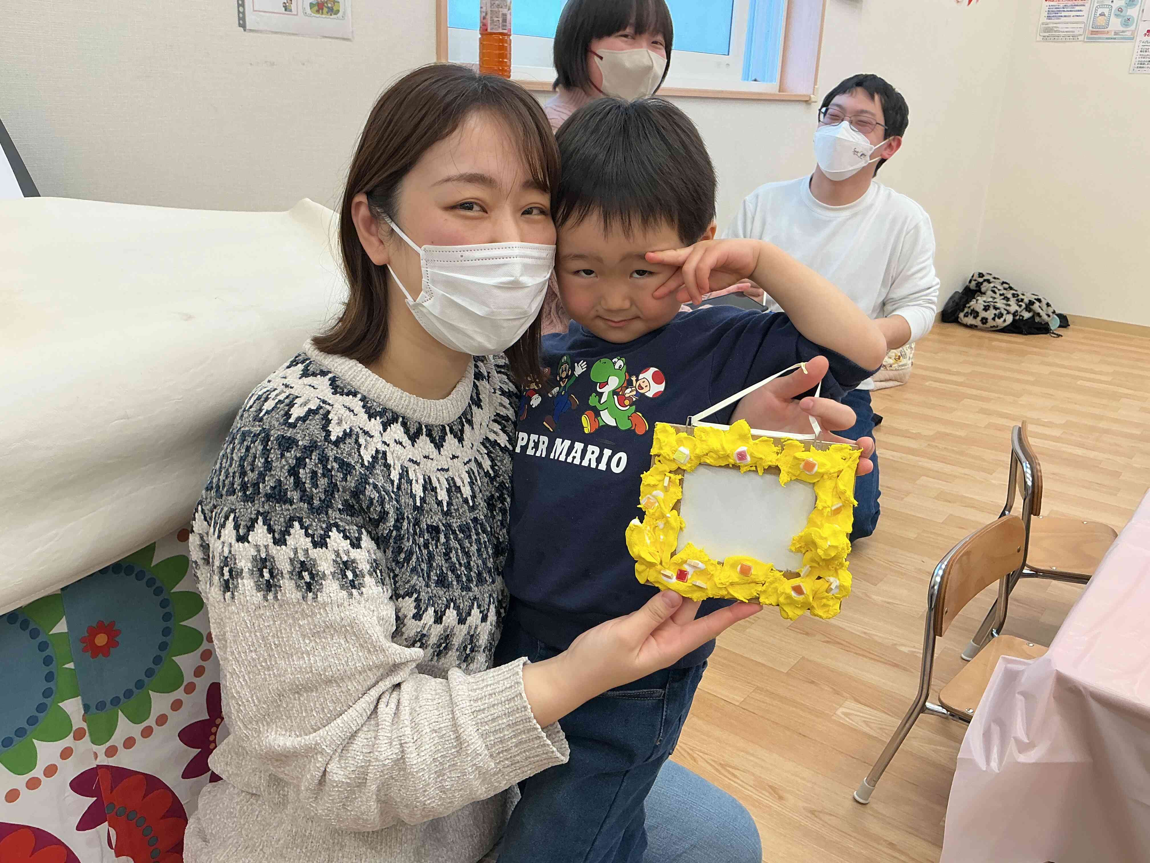 お母さんと一緒に決めポーズ⭐︎