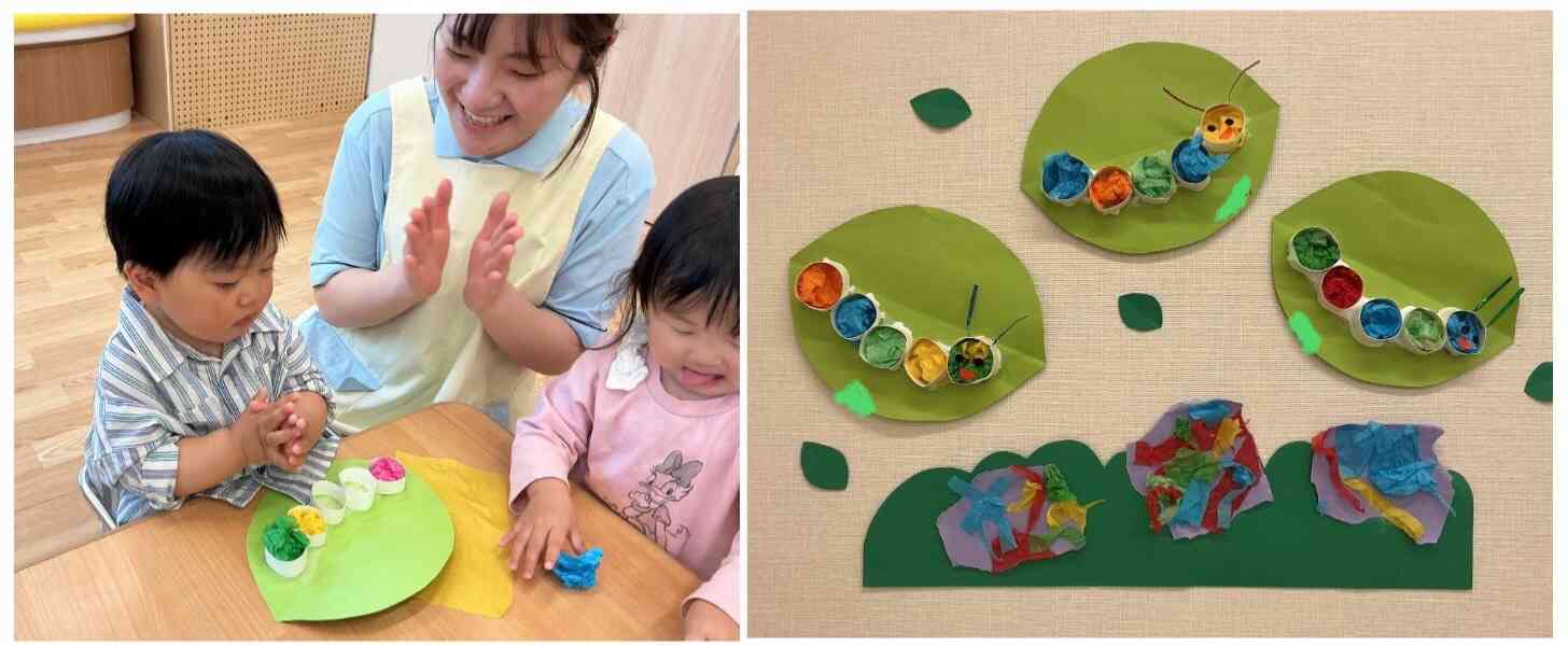 4月、5月の製作の様子（1歳児クラス）
