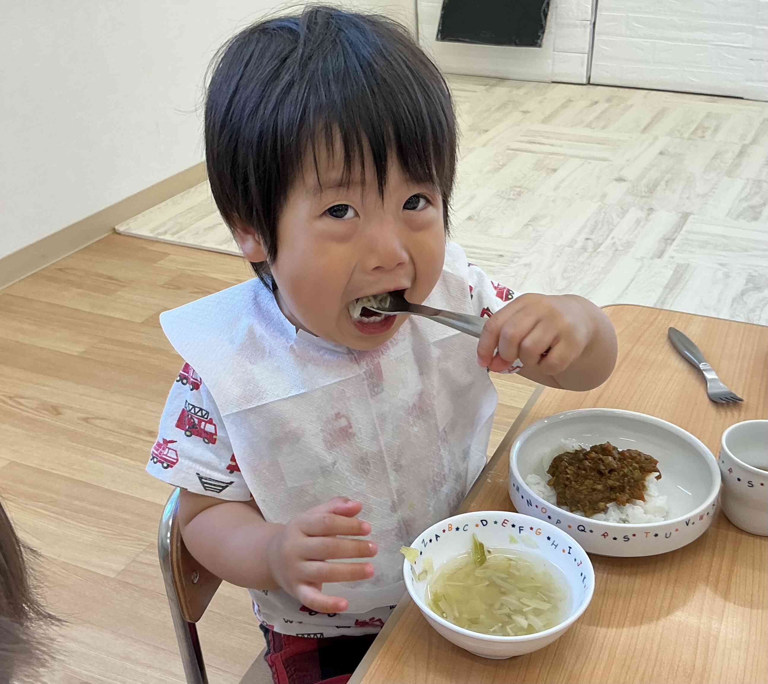 給食のおみそ汁にしてもらいました！