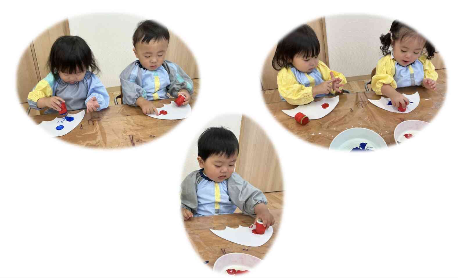あひる組　活動の様子（6月の製作　１歳児）