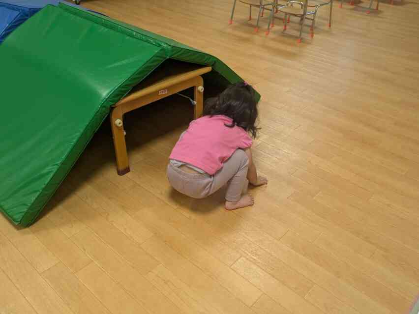 小さくなって・・・トンネルをくぐります。