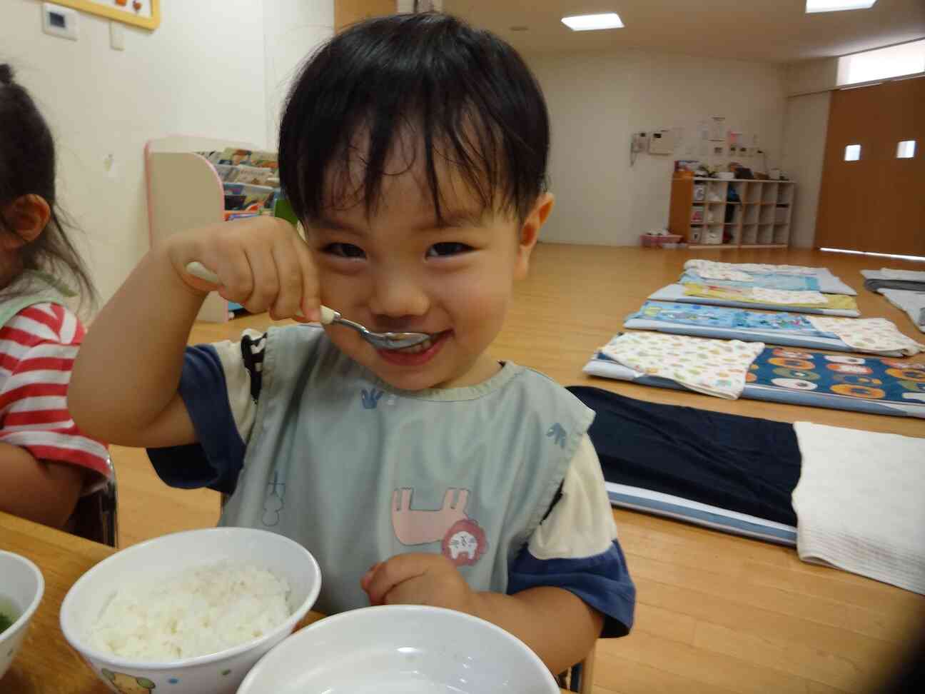 これから白ご飯食べるんだぁ