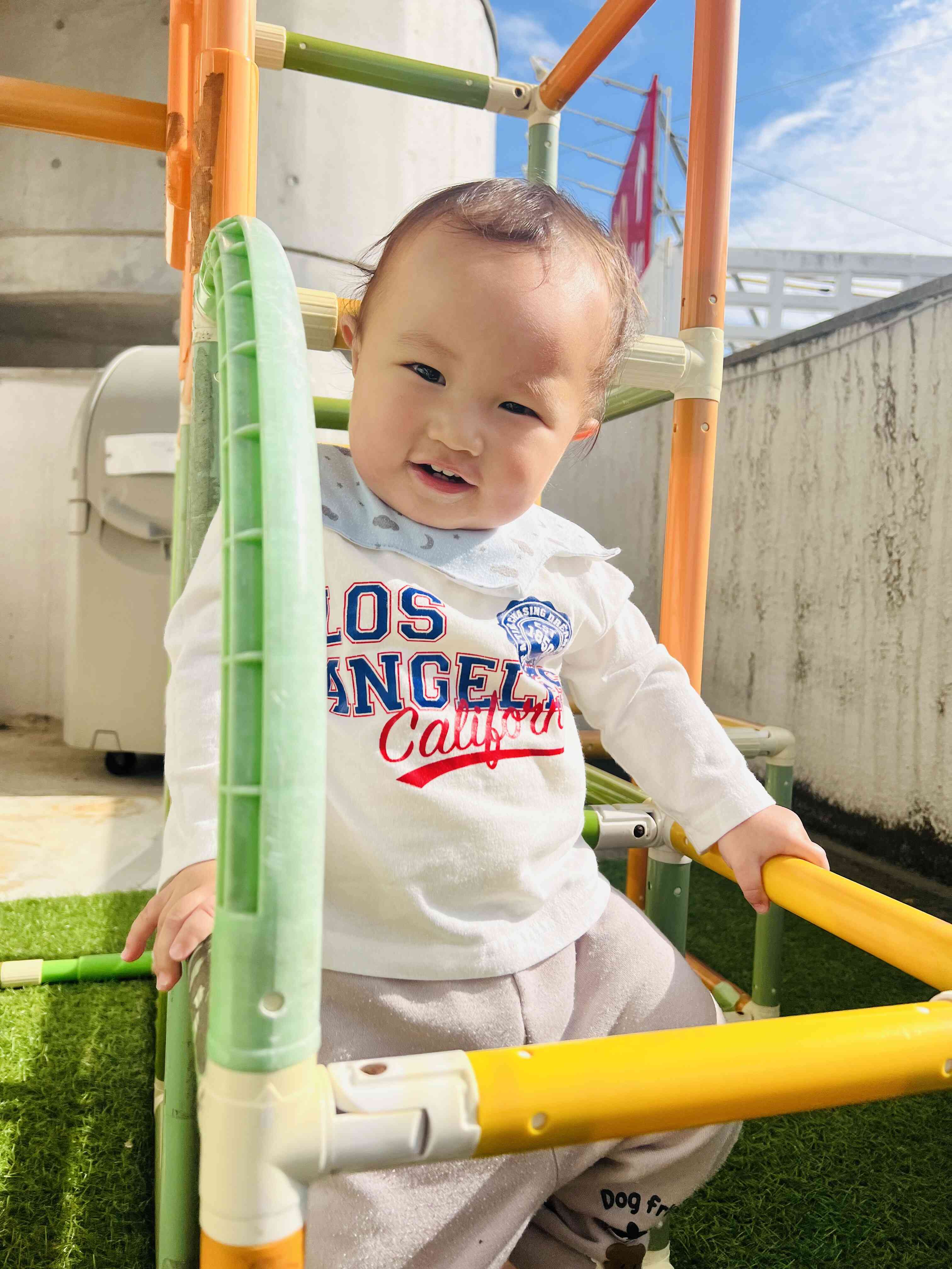 ジャングルジムのぼれたよー