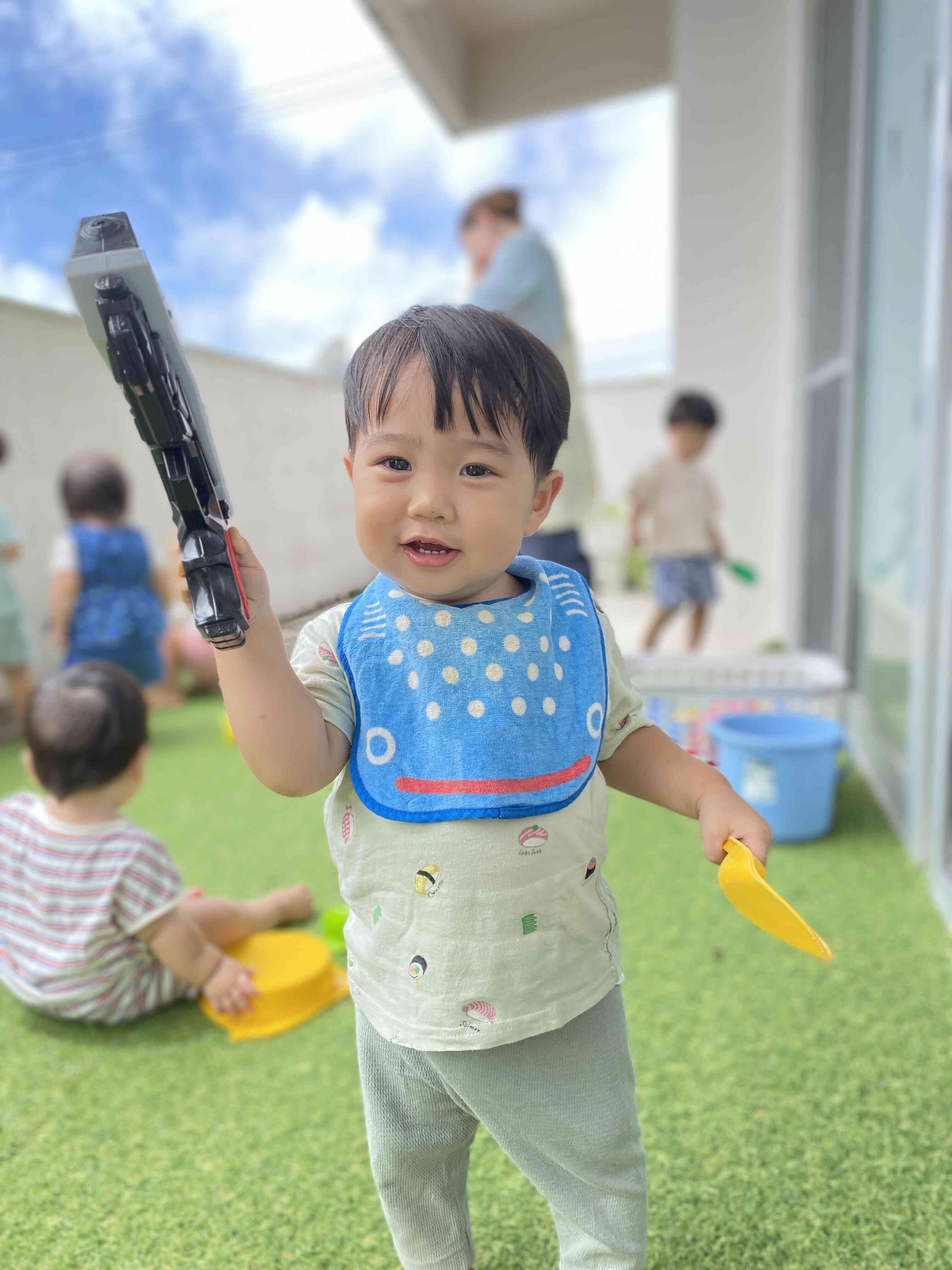 テラスでひなたぼっこ