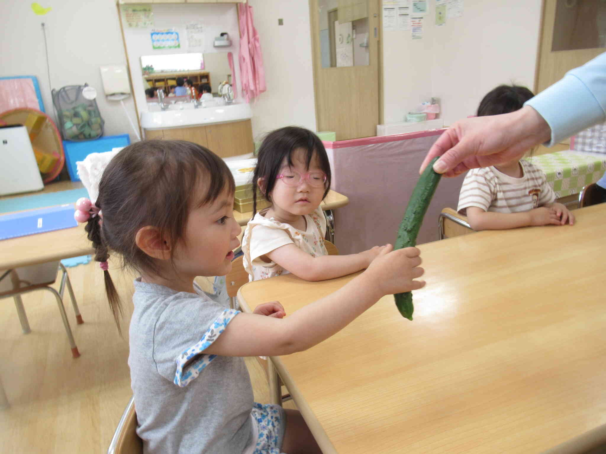 きゅうりの外側はトゲトゲがあるね～