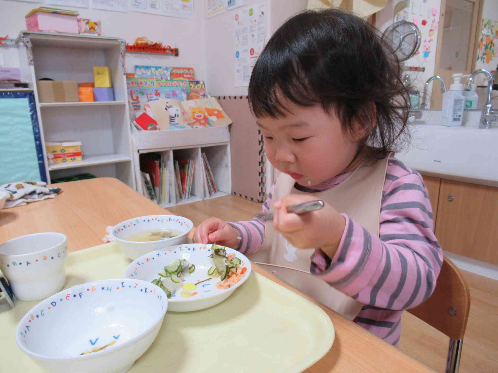 給食でも頑張ってみたよ♪
