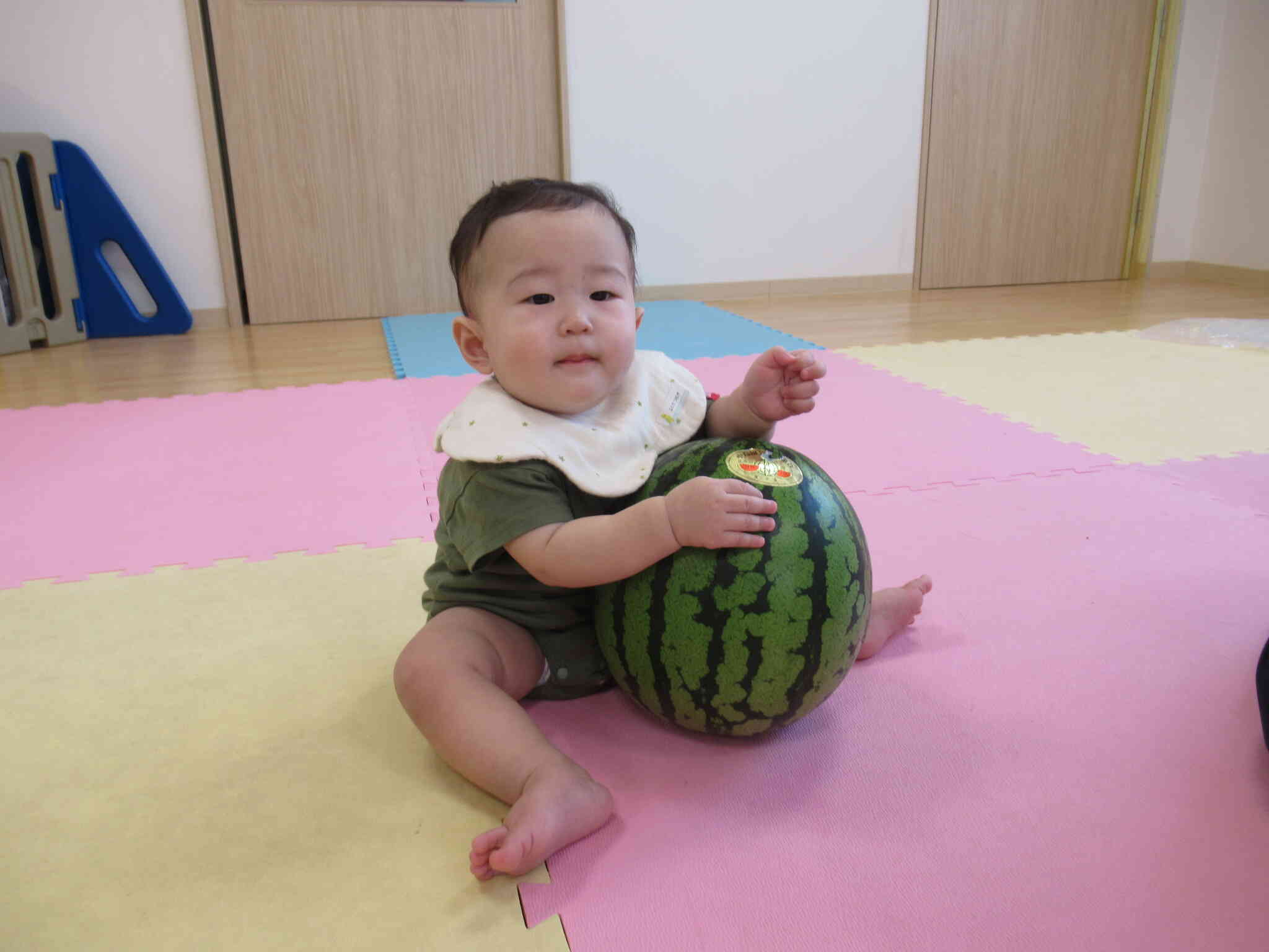 すいかをポンポンさわったよ