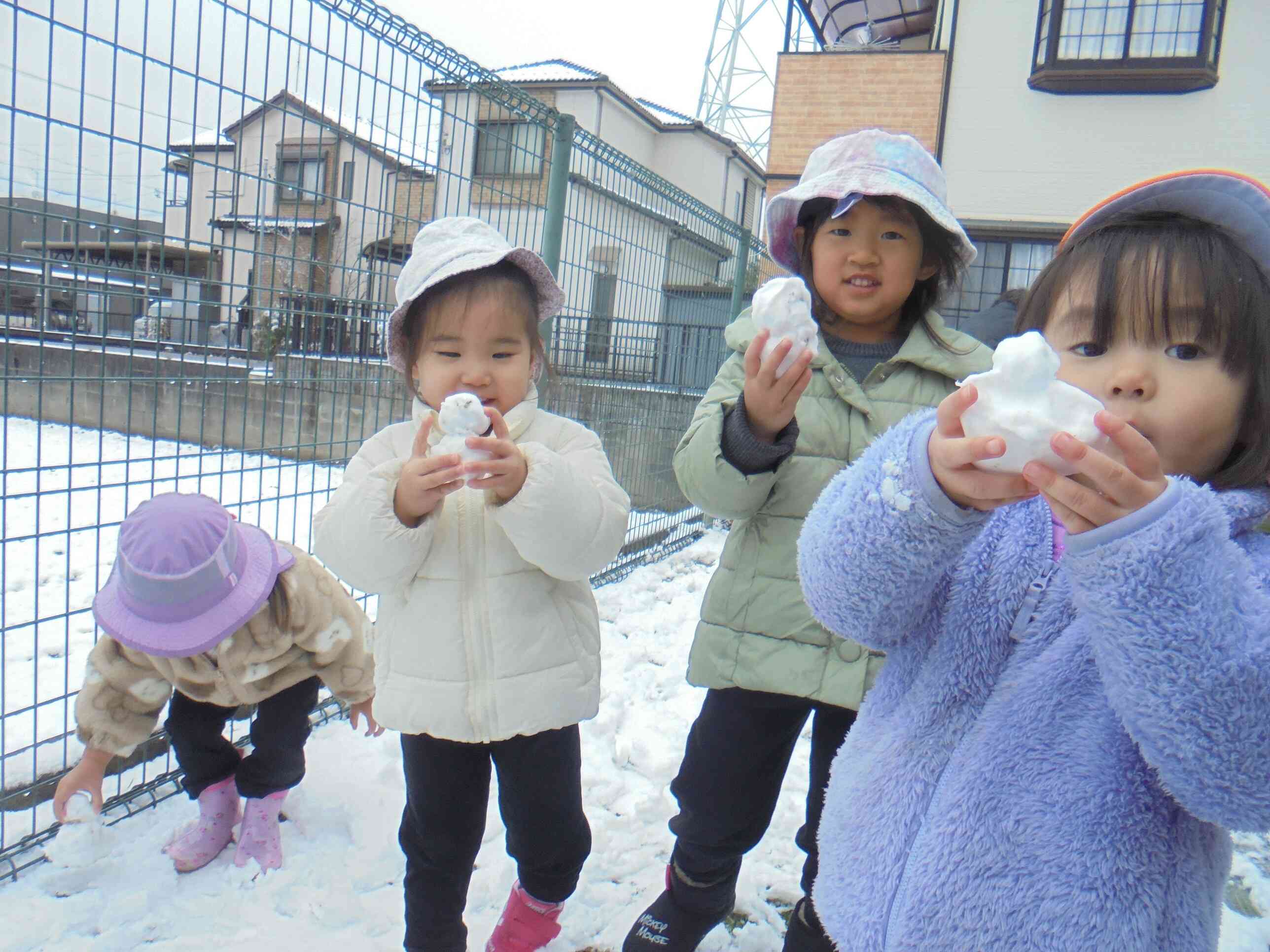 雪降ったね