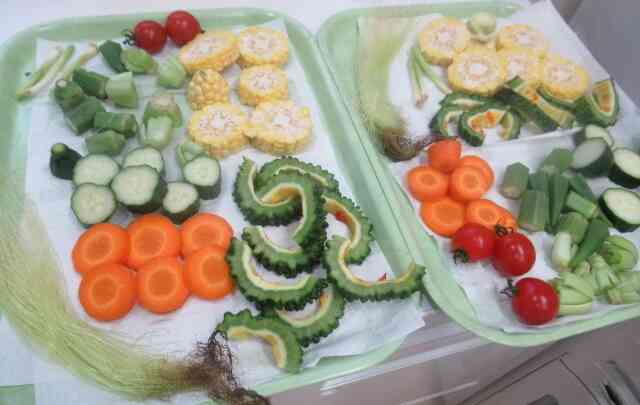 色々な種類の野菜を用意しました。