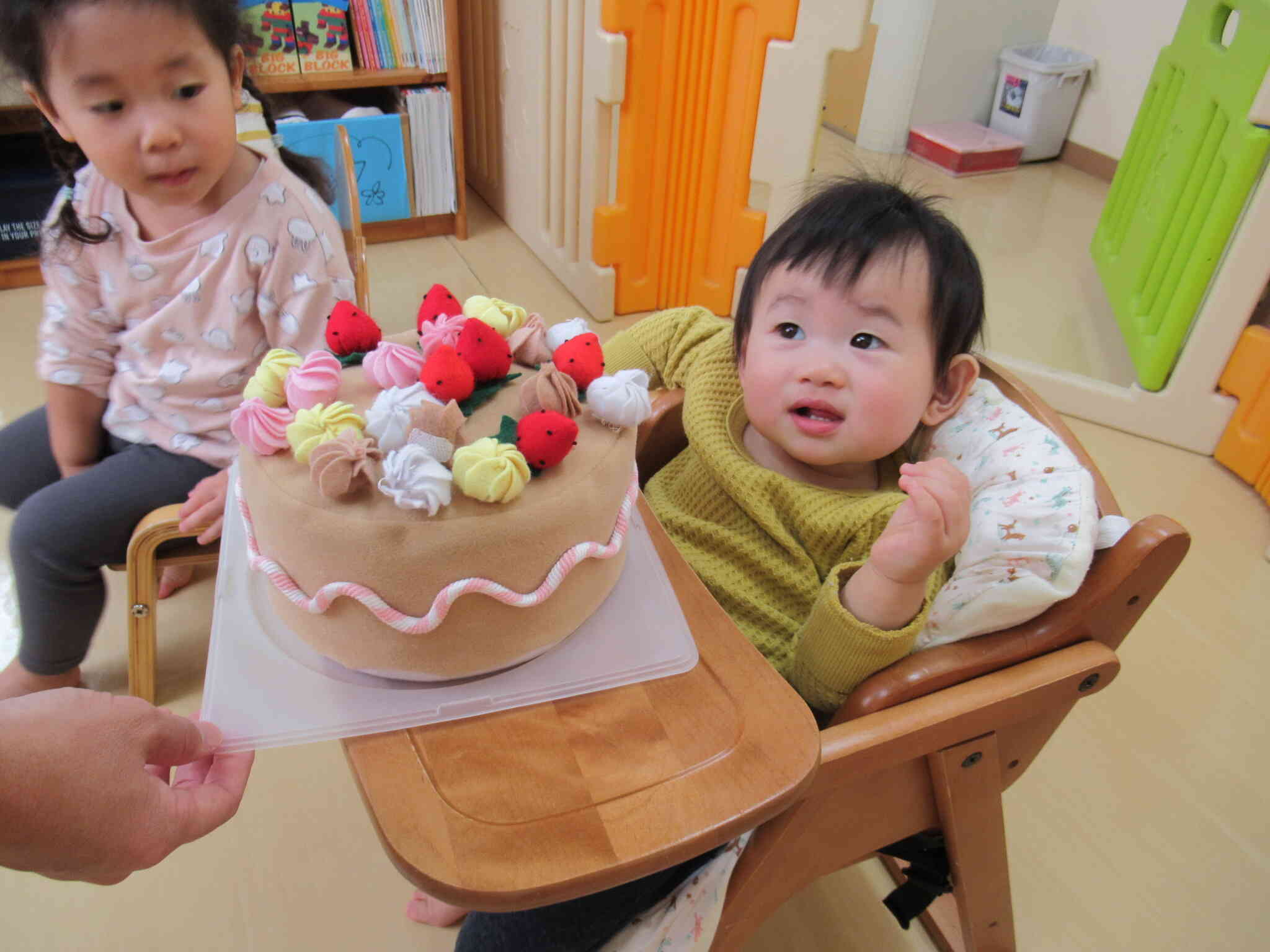 美味しいケーキができました。