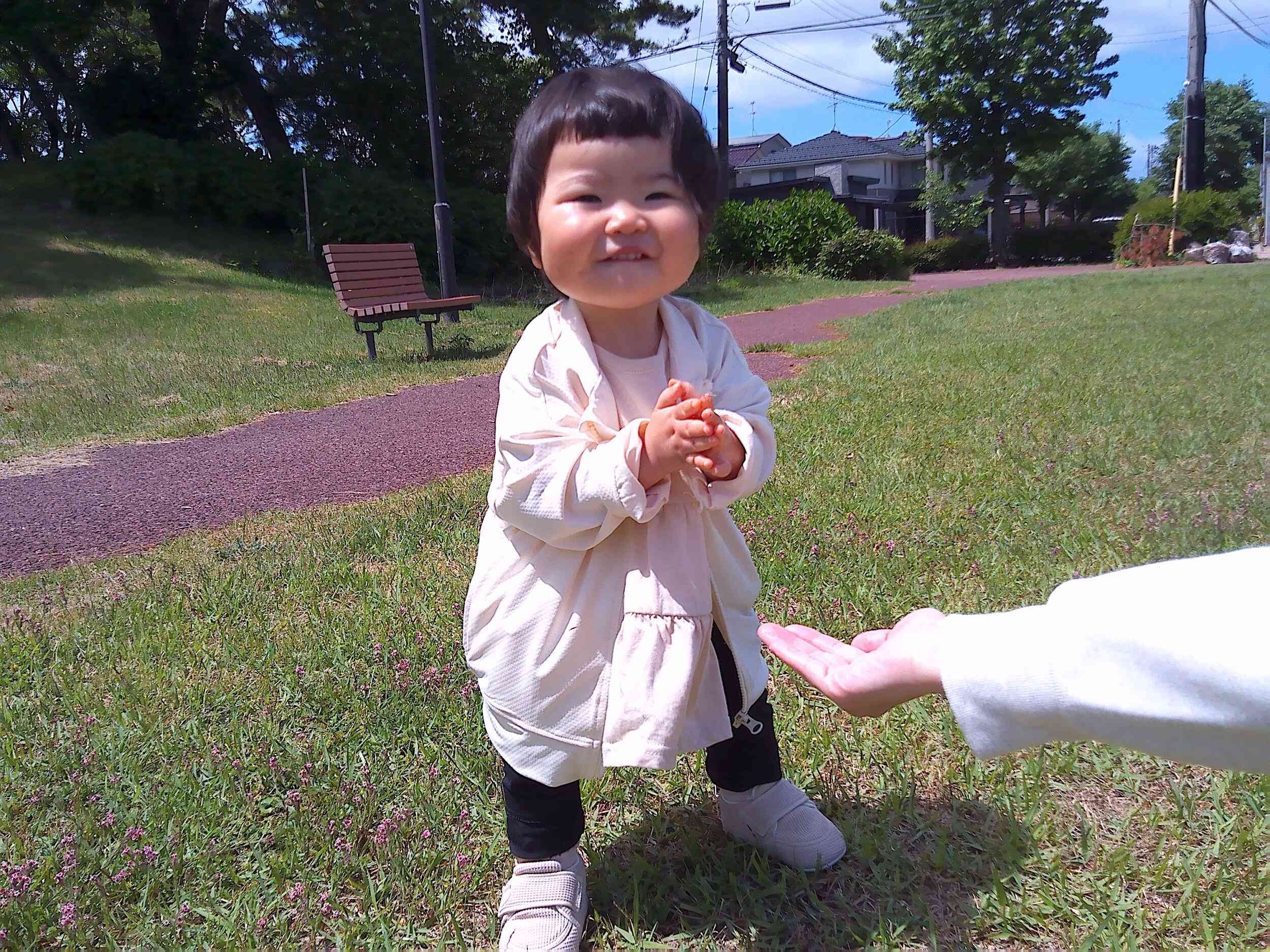 公園でたっちが出来たよ☆