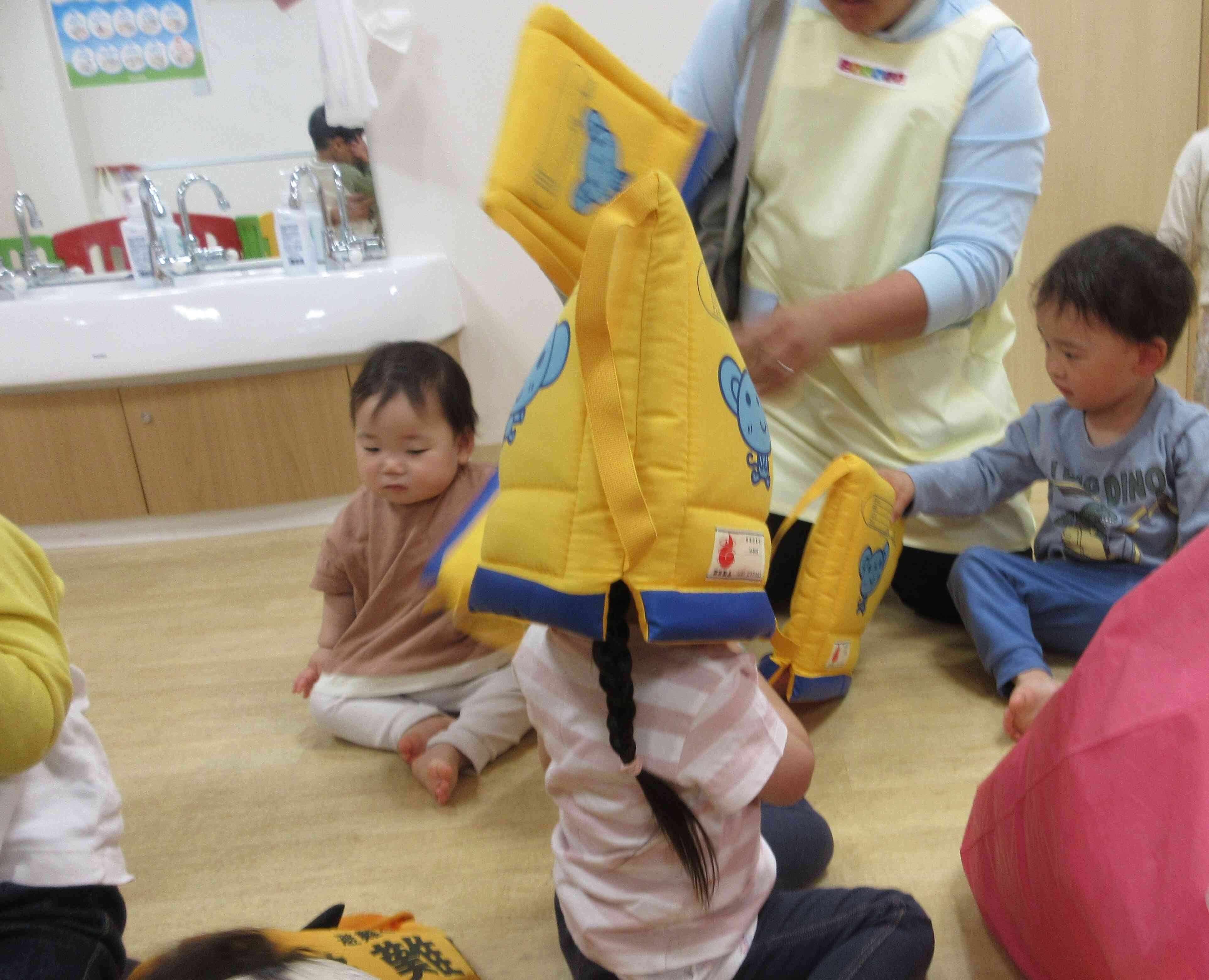 防災頭巾かぶれるかな？