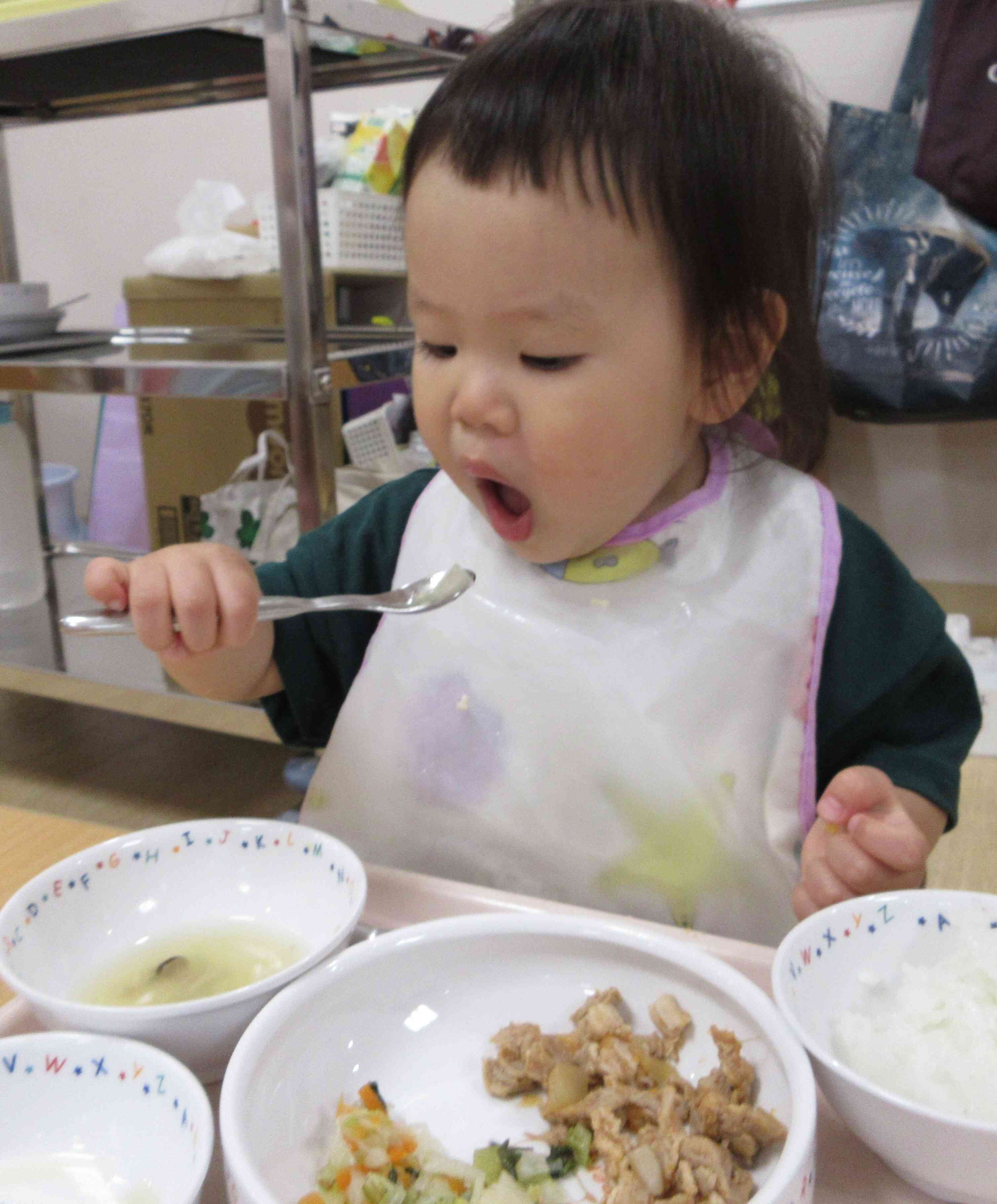 給食のおつゆにきのこが入ってたよ！美味しかったね♡