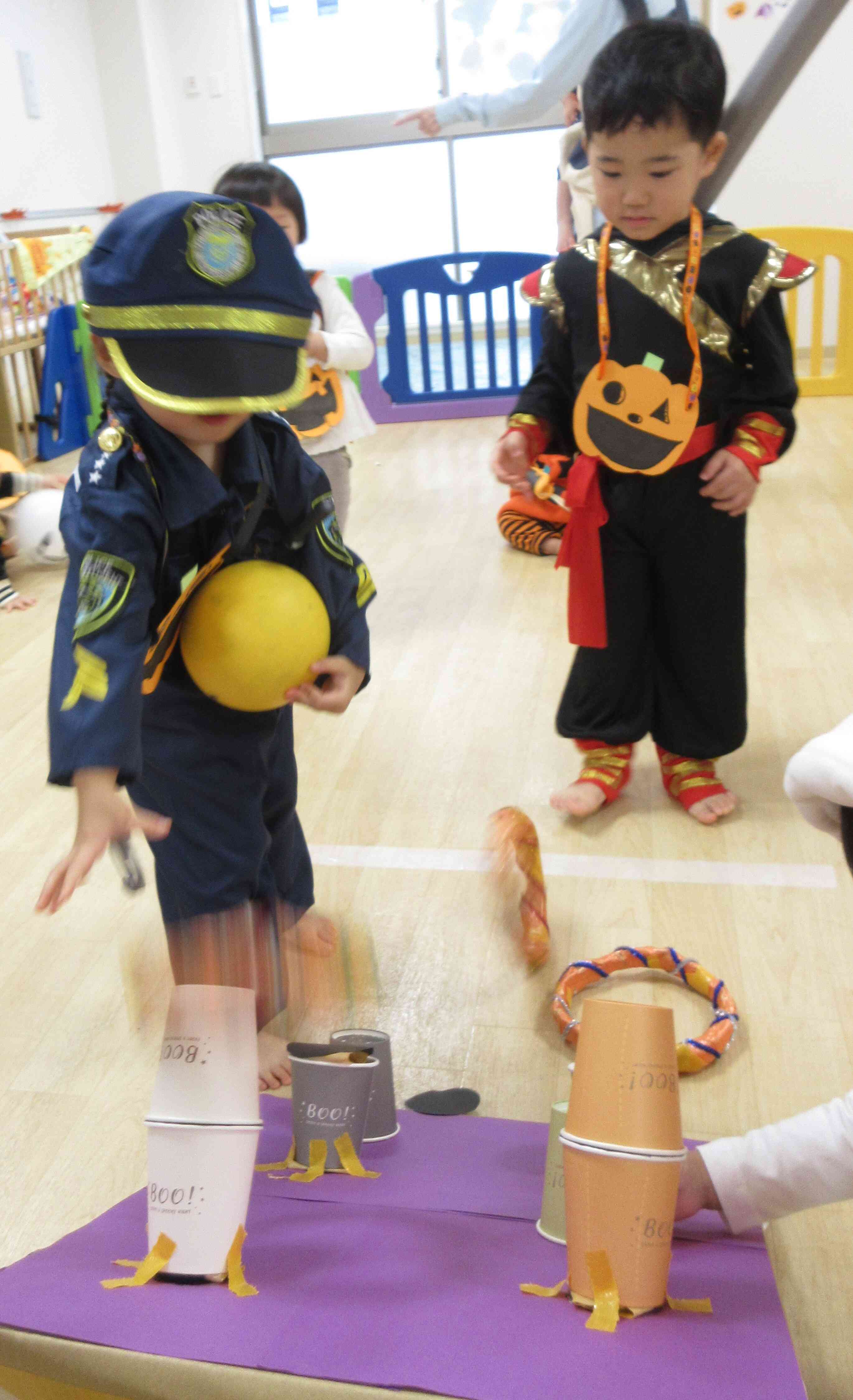 よ~くねらって!入った!じょうず~!