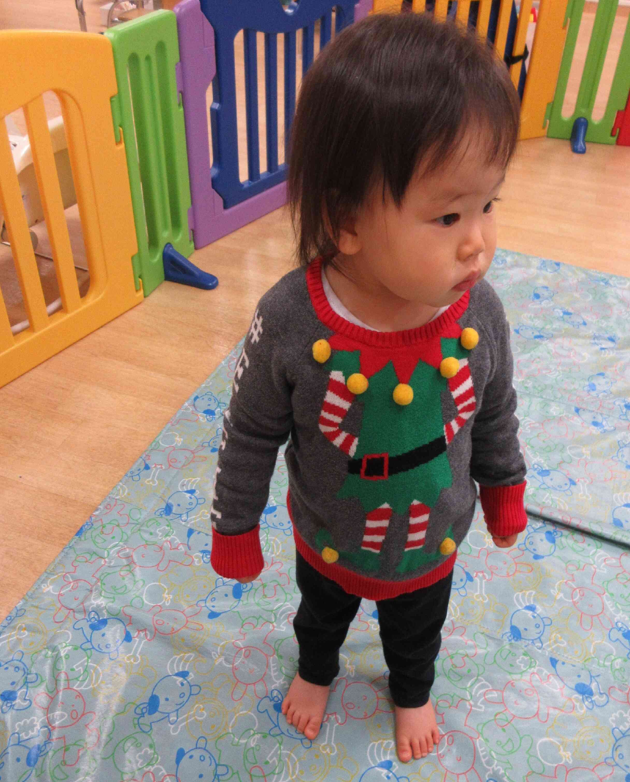 サンタさんに少しびっくり…！