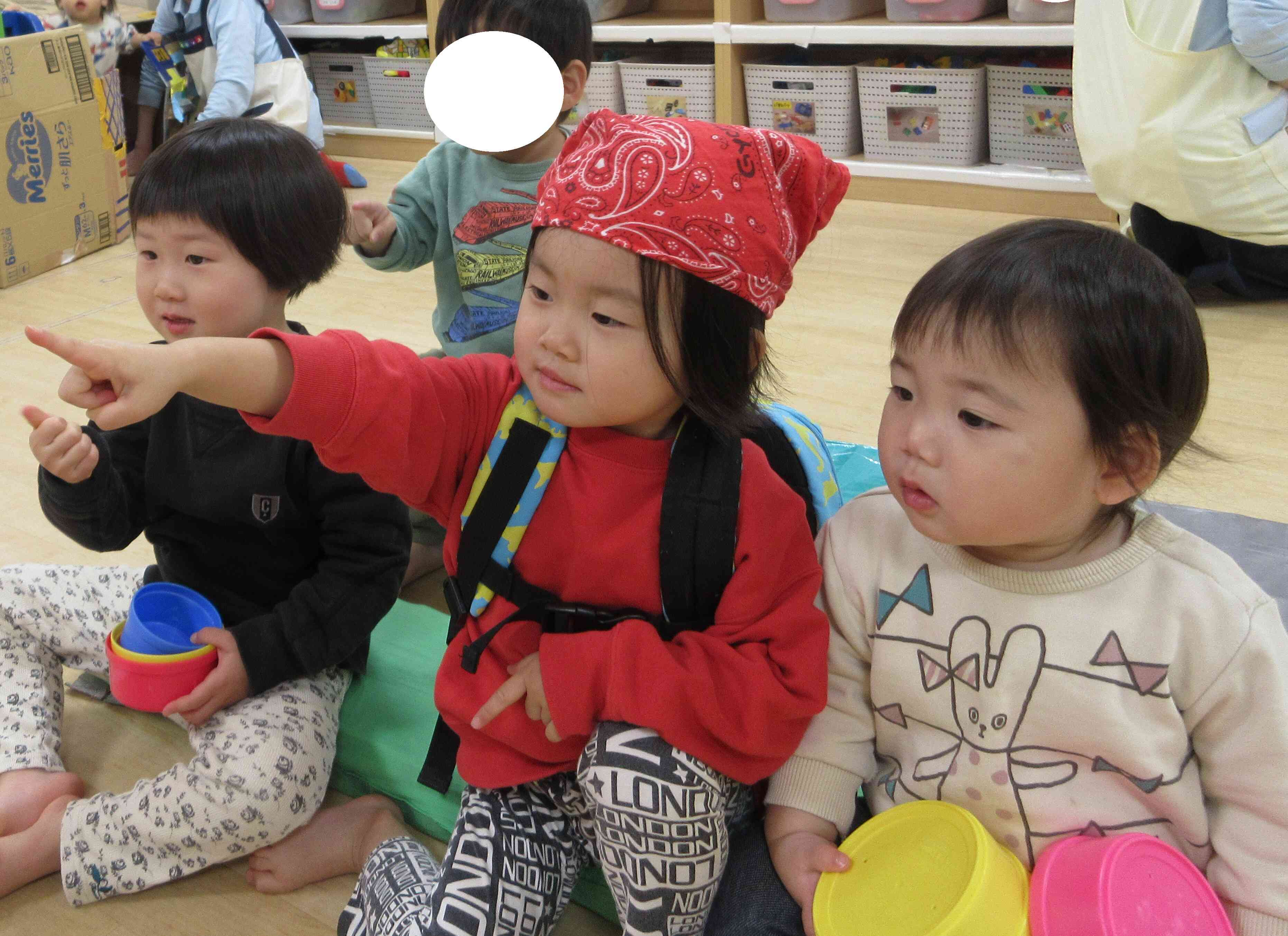 「お母さん指でおさえて！」