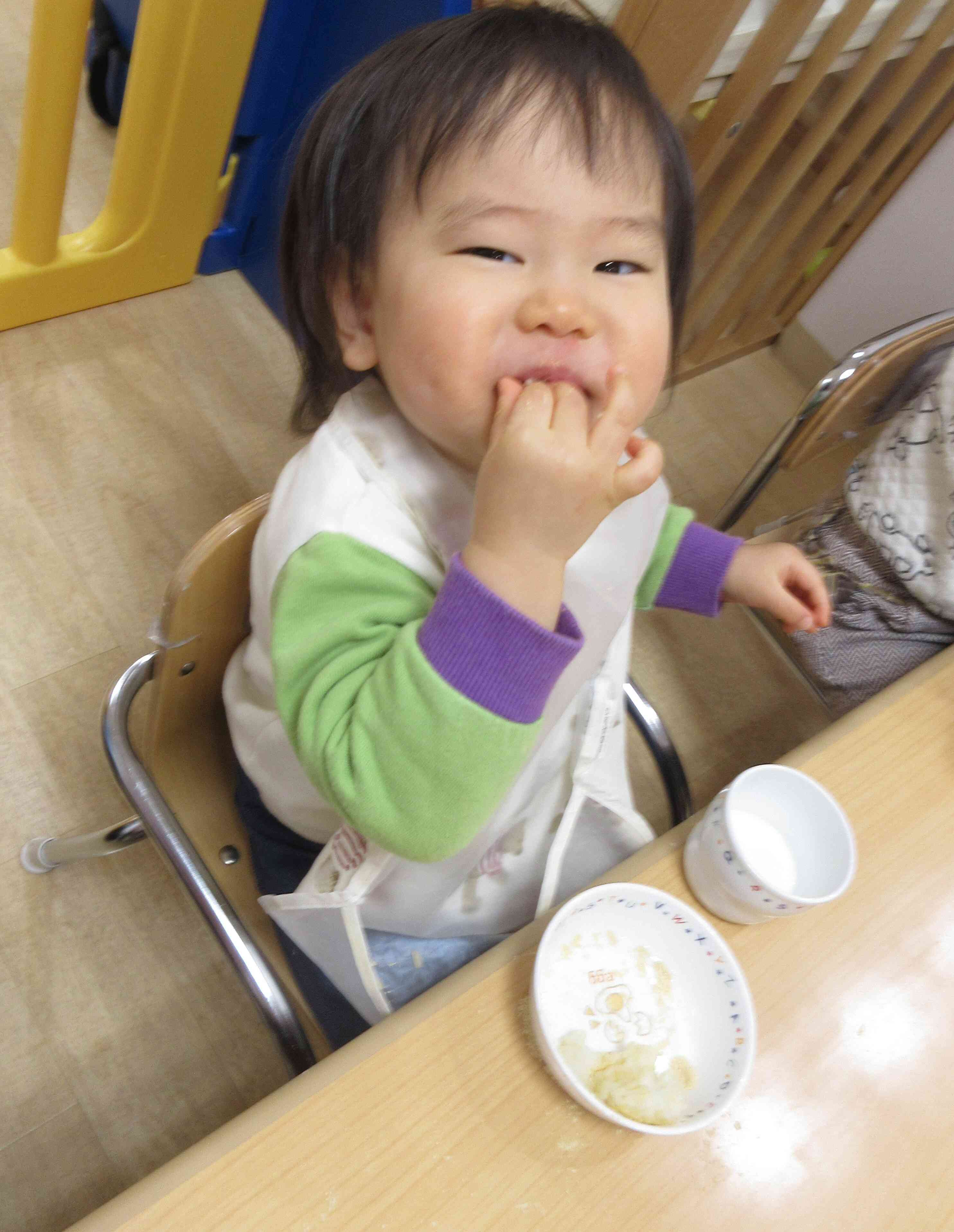 きな粉を自分でかけて…いただきます！