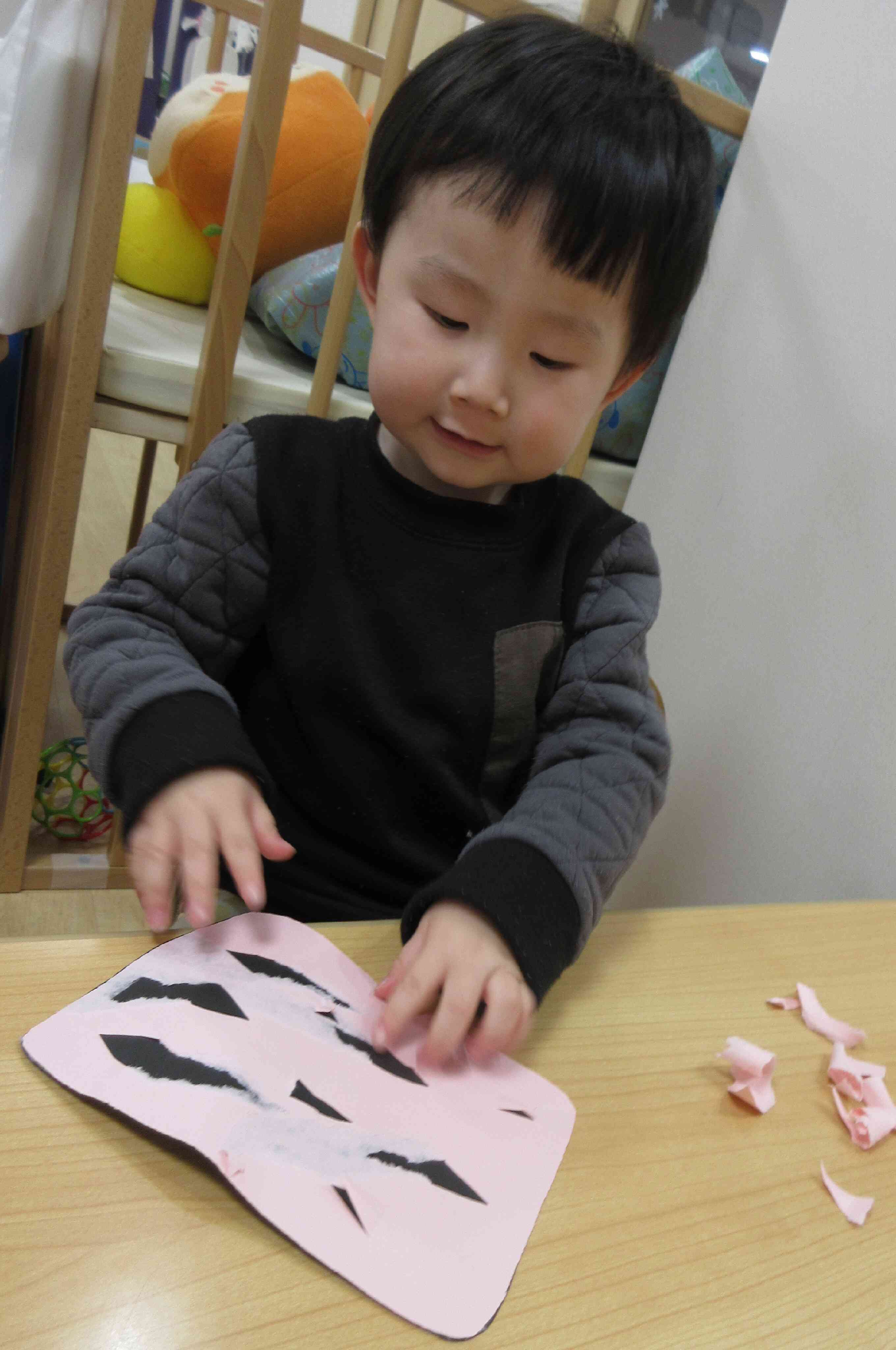 見て、破れたよ！！