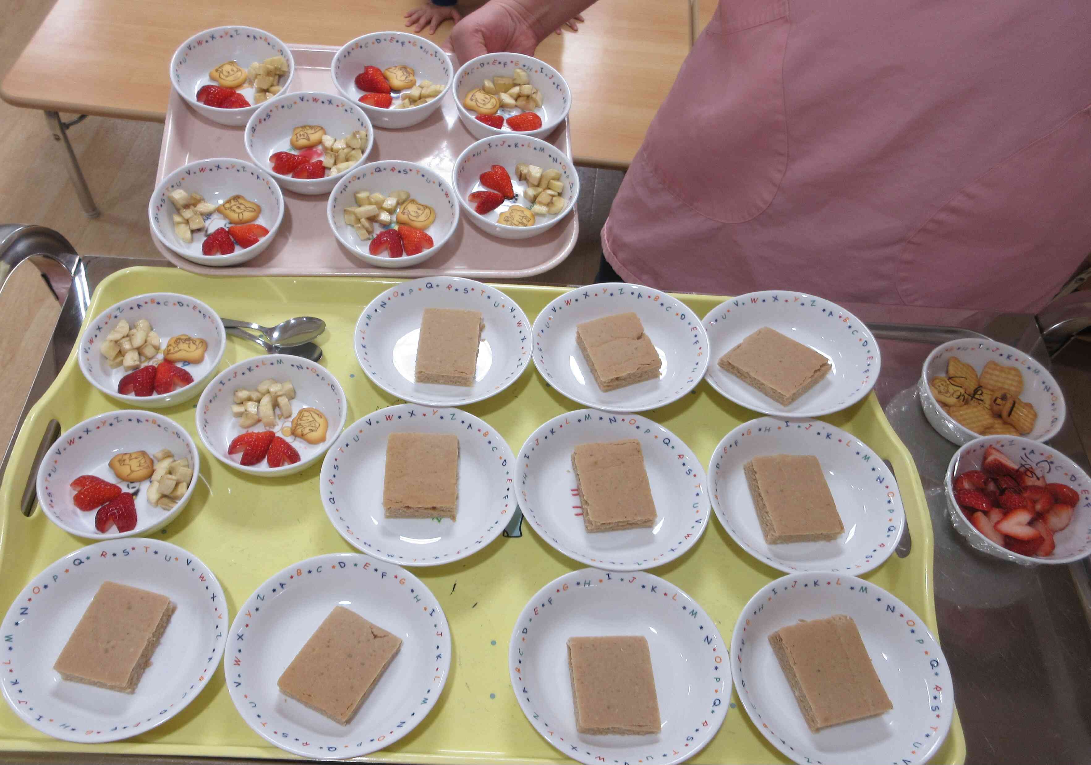 バレンタインにちなんで特別おやつ♪