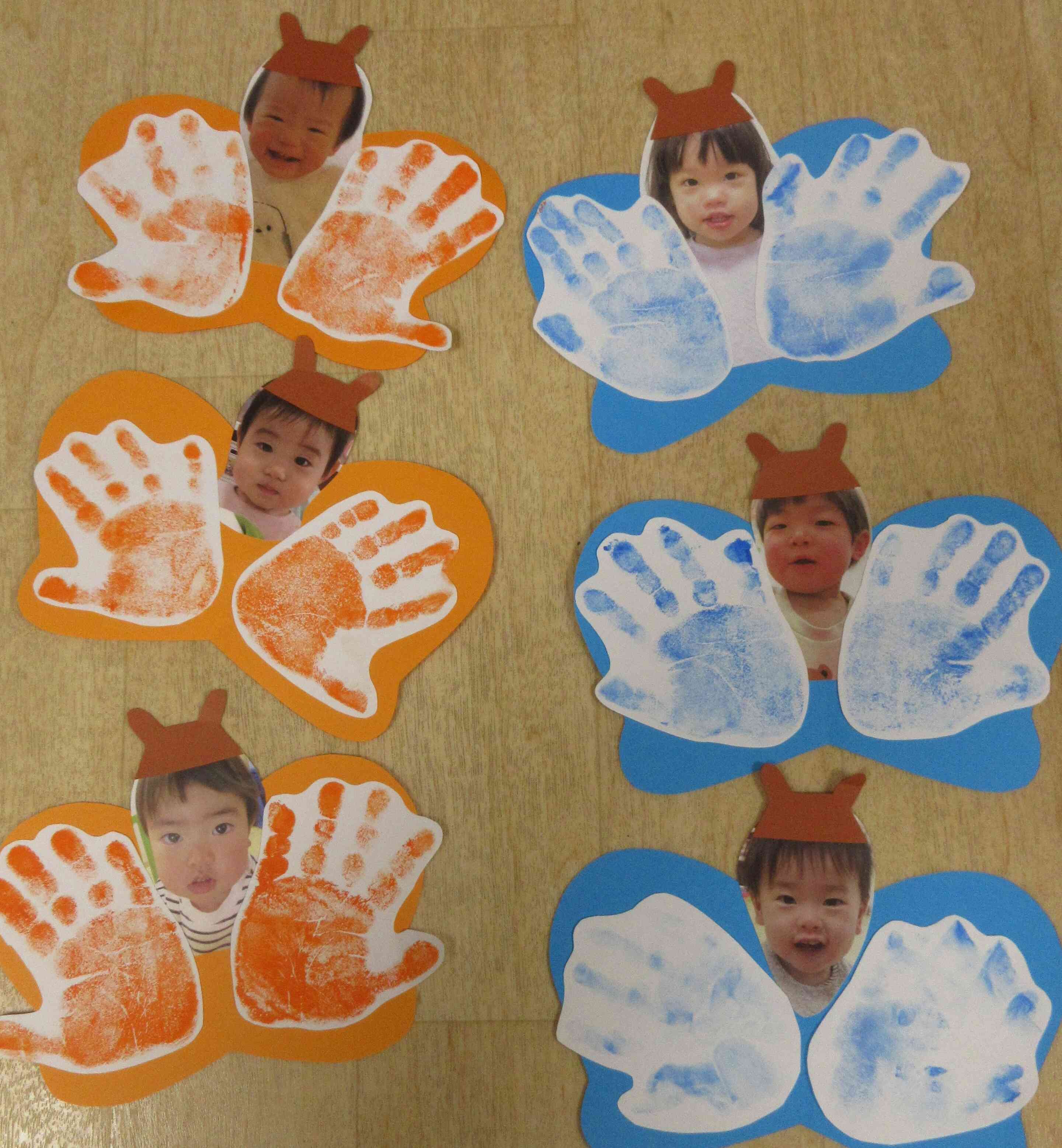 １歳児あひる組　ちょうちょ製作